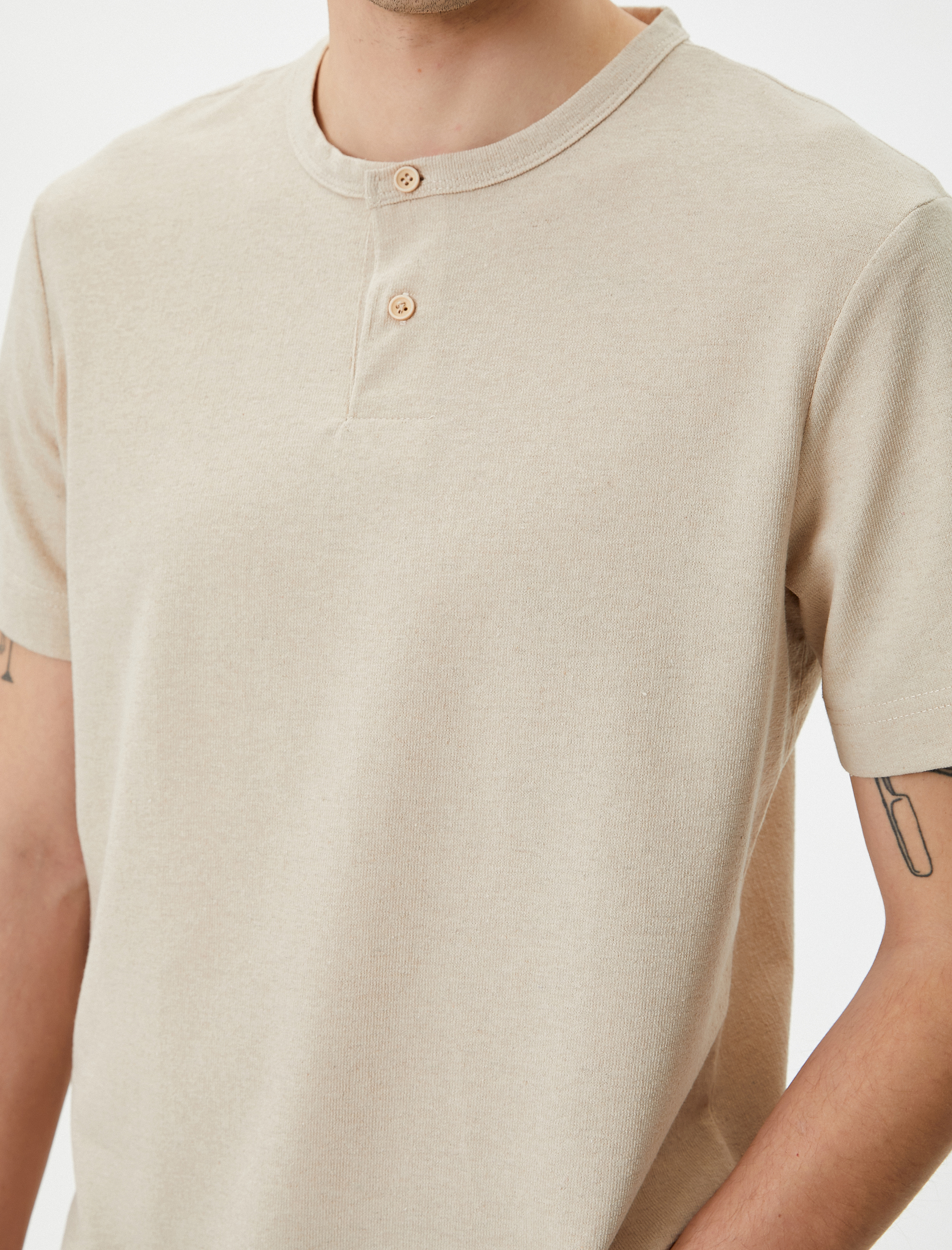   Basic Tişört Kısa Kollu Bisiklet Yaka