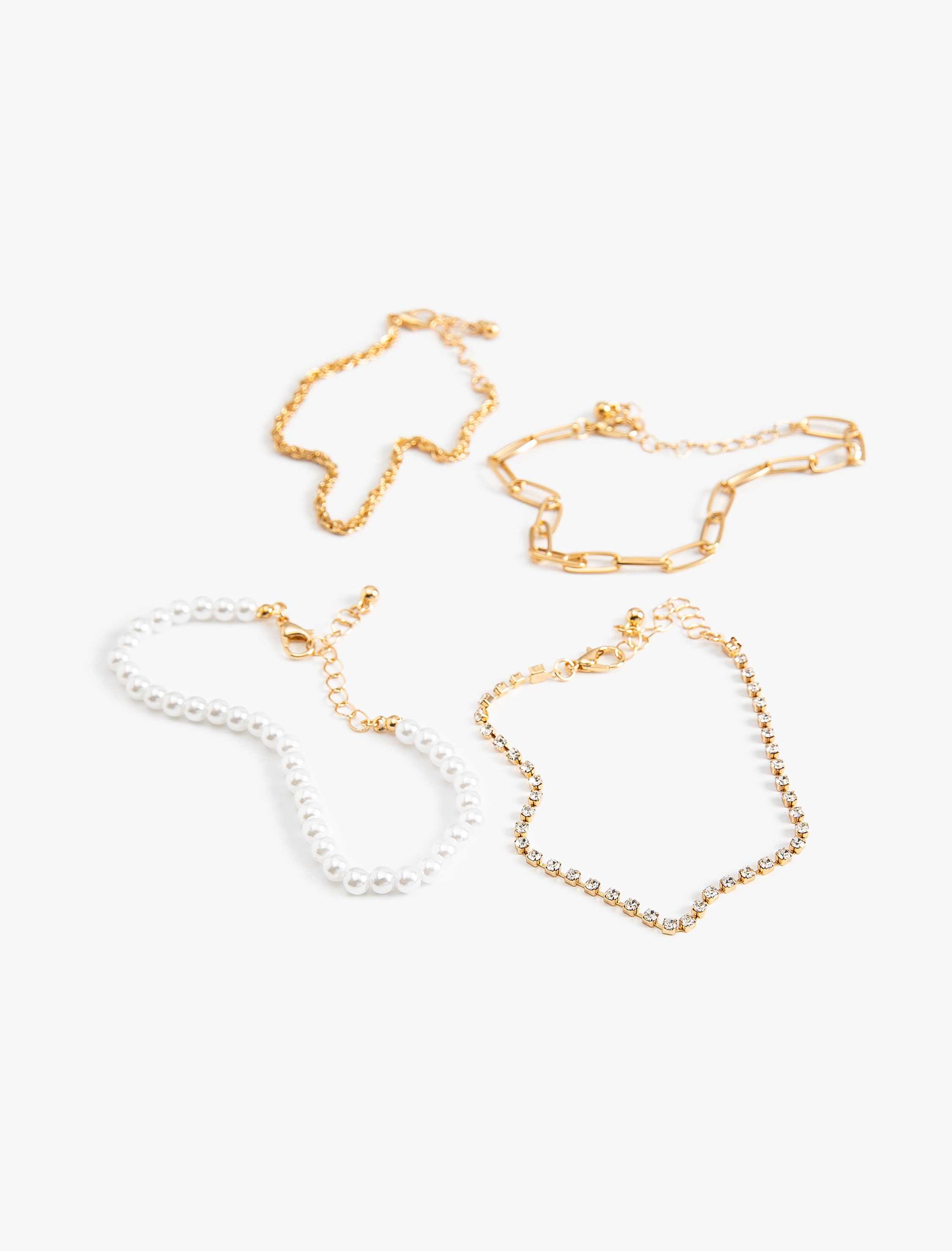  Kadın 4'lü Zincir Bileklik Seti