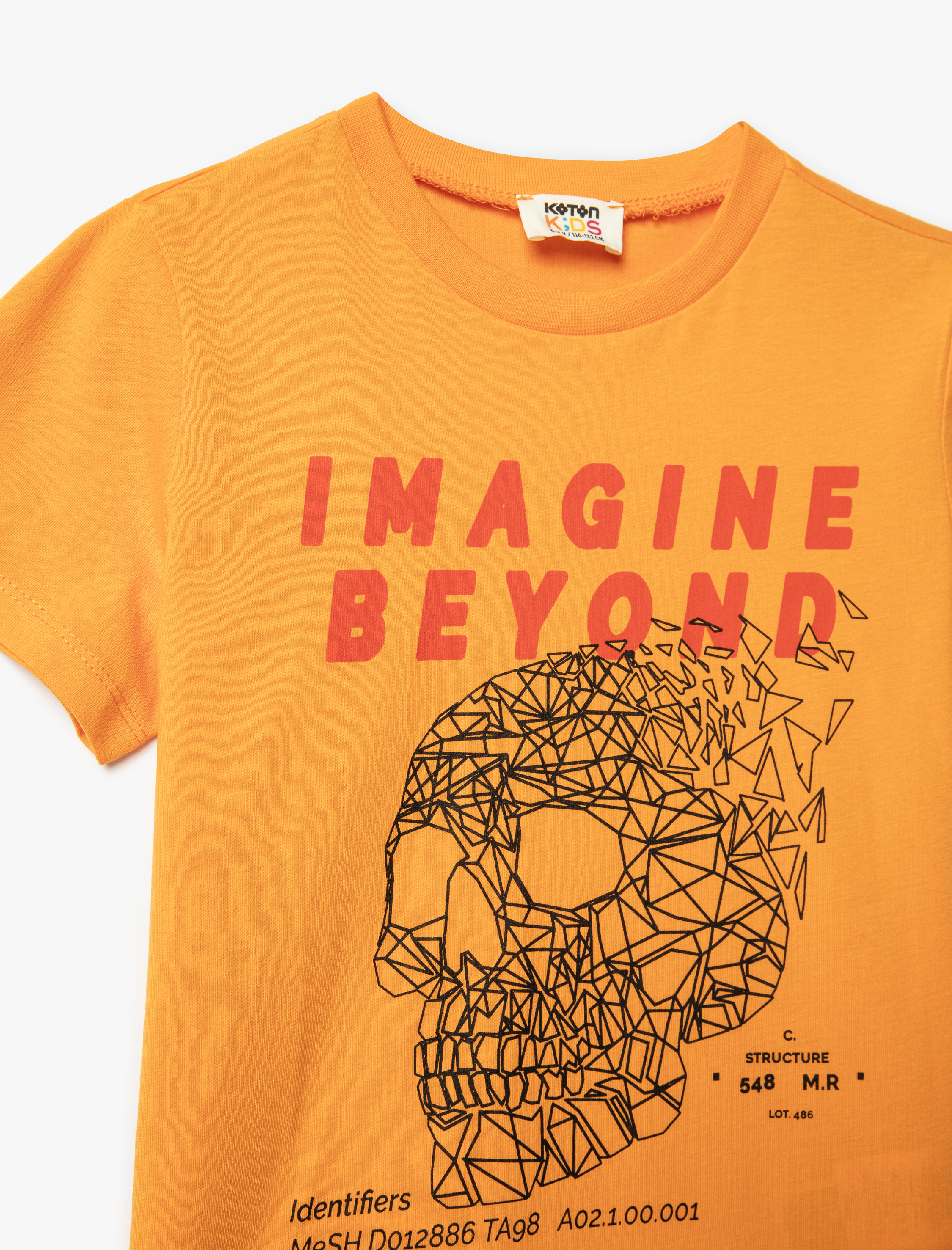  Erkek Çocuk Tişört Kuru Kafa Baskılı Kısa Kollu Bisiklet Yaka Pamuklu