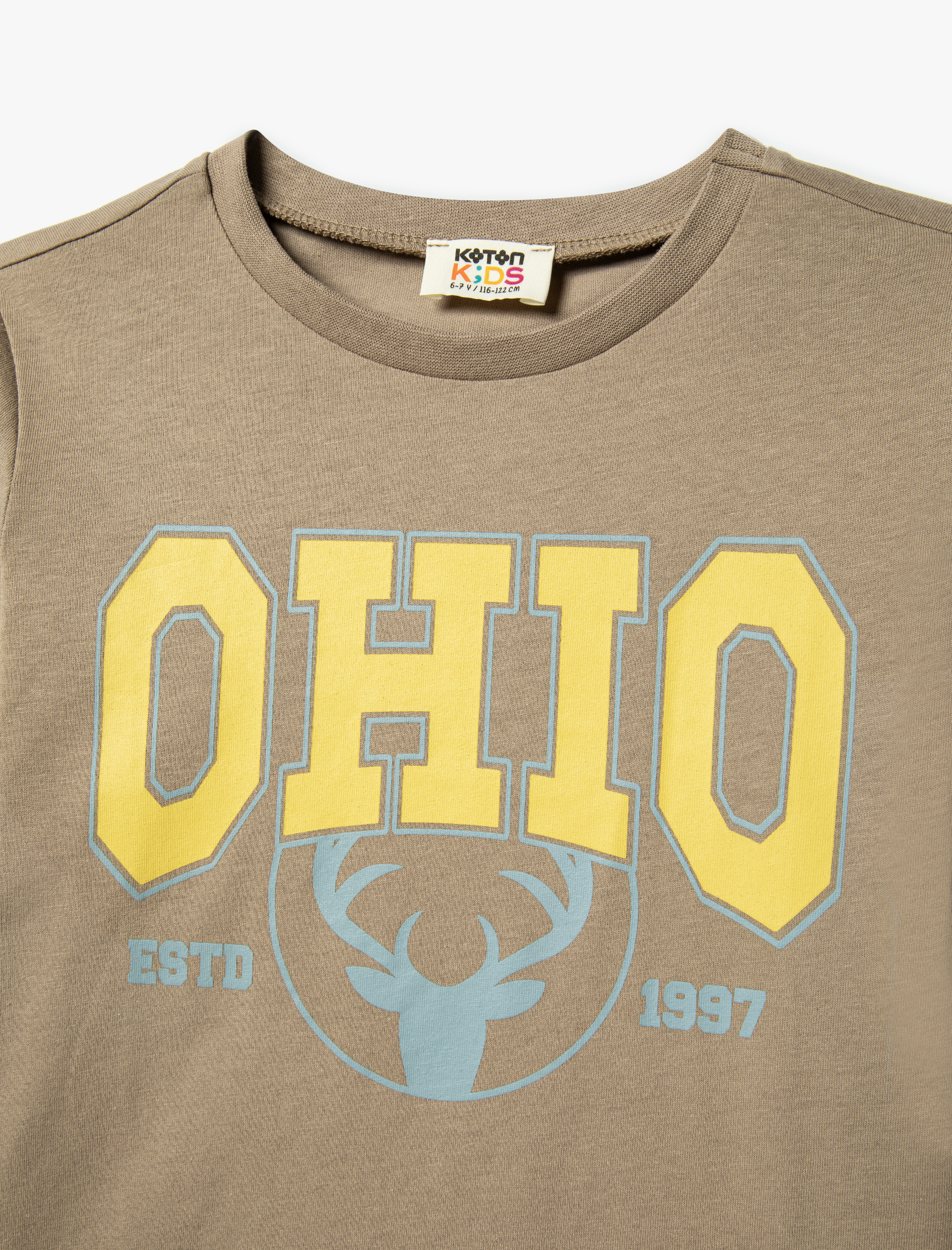  Erkek Çocuk Bisiklet Yaka Uzun Kollu Baskılı Pamuklu Tişört