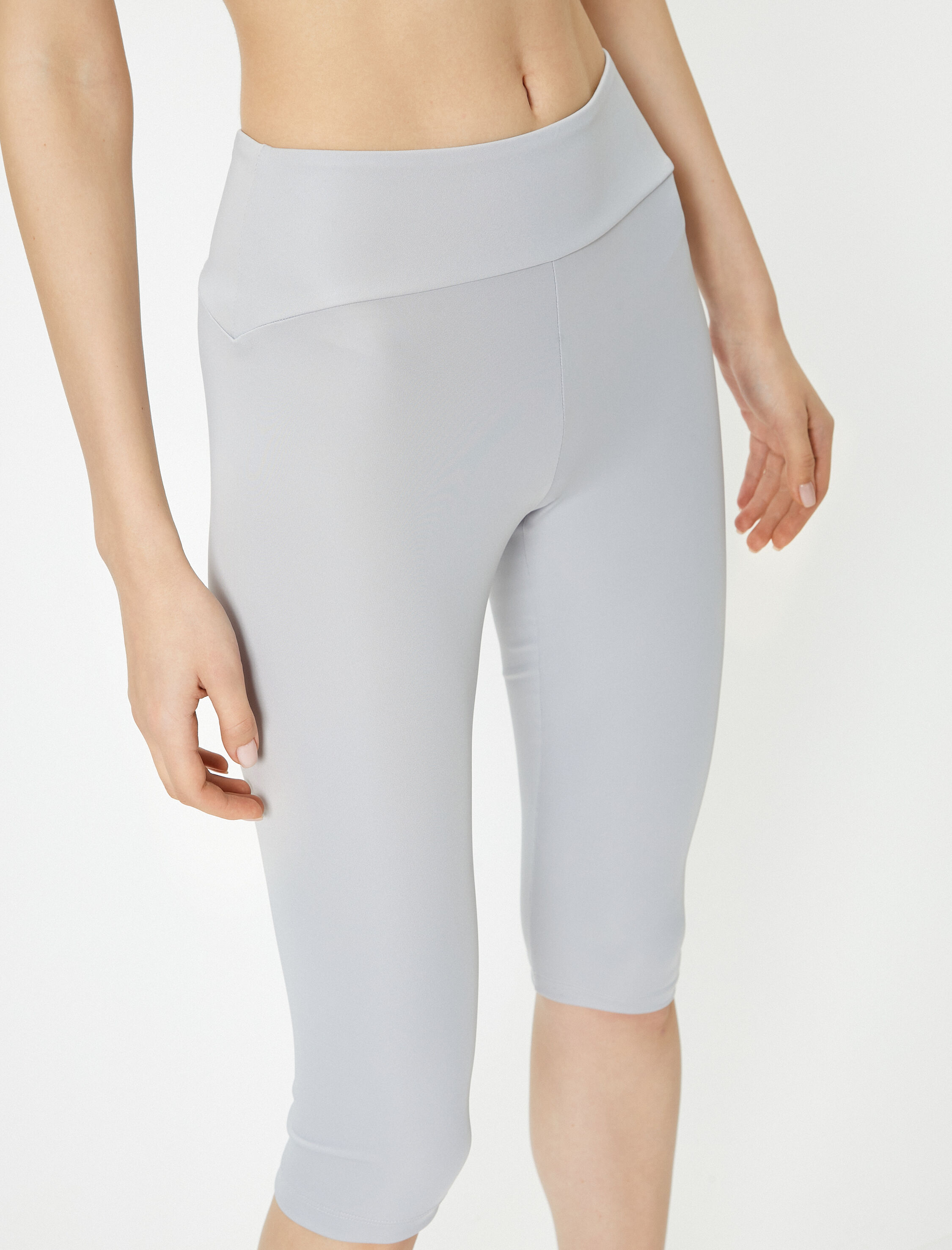   Spor Bermuda Tayt Yüksek Bel Slim Fit