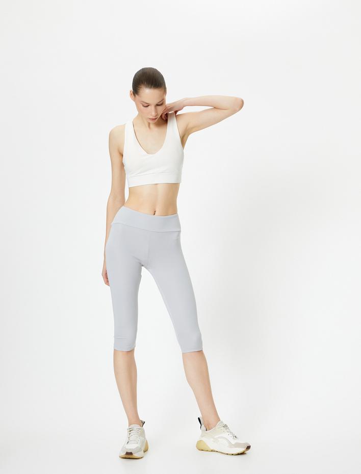  Spor Bermuda Tayt Yüksek Bel Slim Fit