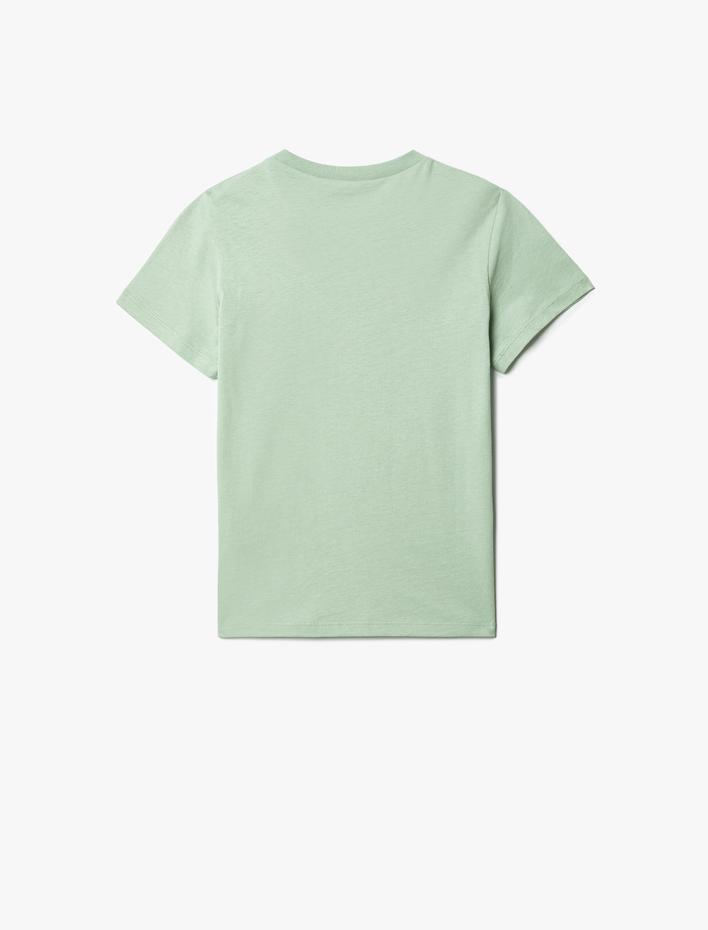 Erkek Çocuk Tişört Sörf Baskılı Kısa Kollu Bisiklet Yaka Pamuklu