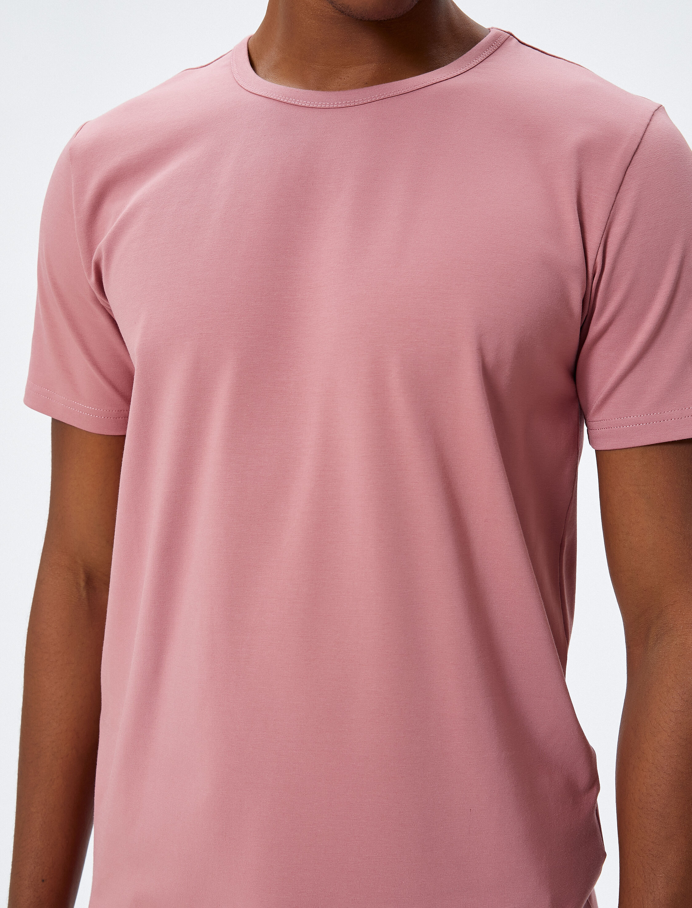   Slim Fit Tişört Basic Bisiklet Yaka Kısa Kollu