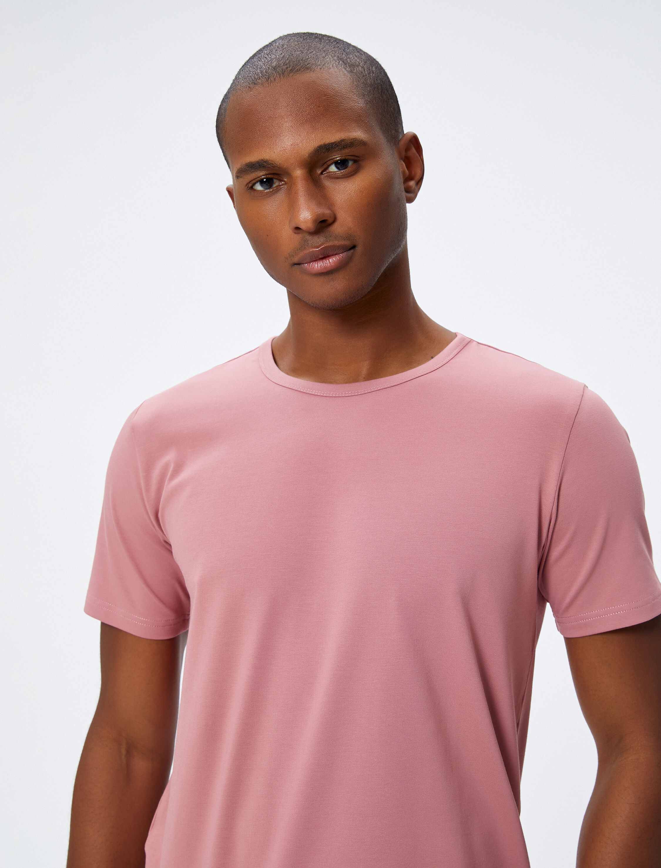   Slim Fit Tişört Basic Bisiklet Yaka Kısa Kollu