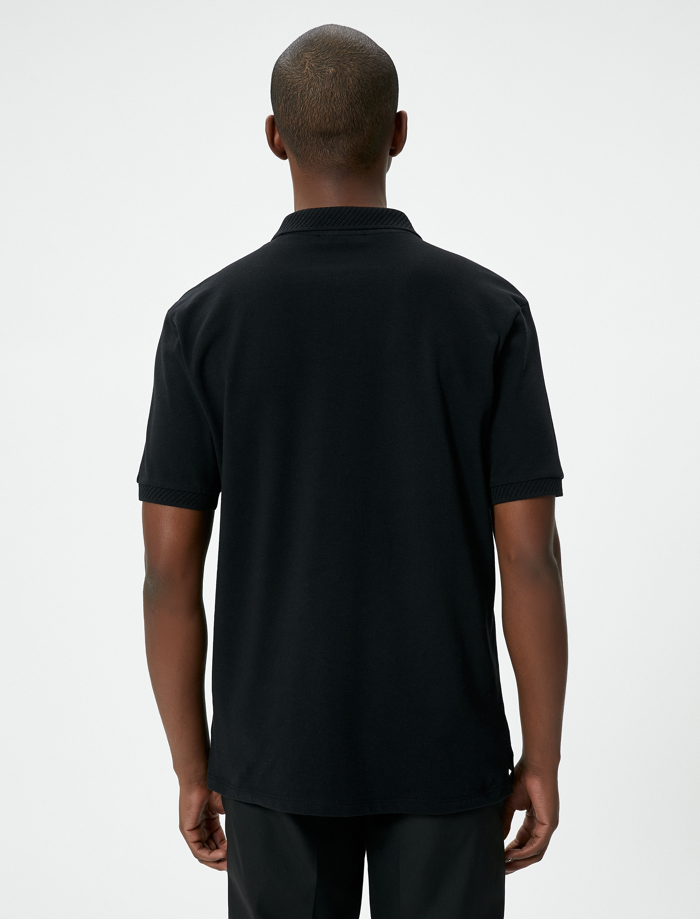   Yakalı Tişört Düğmeli Slim Fit Kısa Kollu