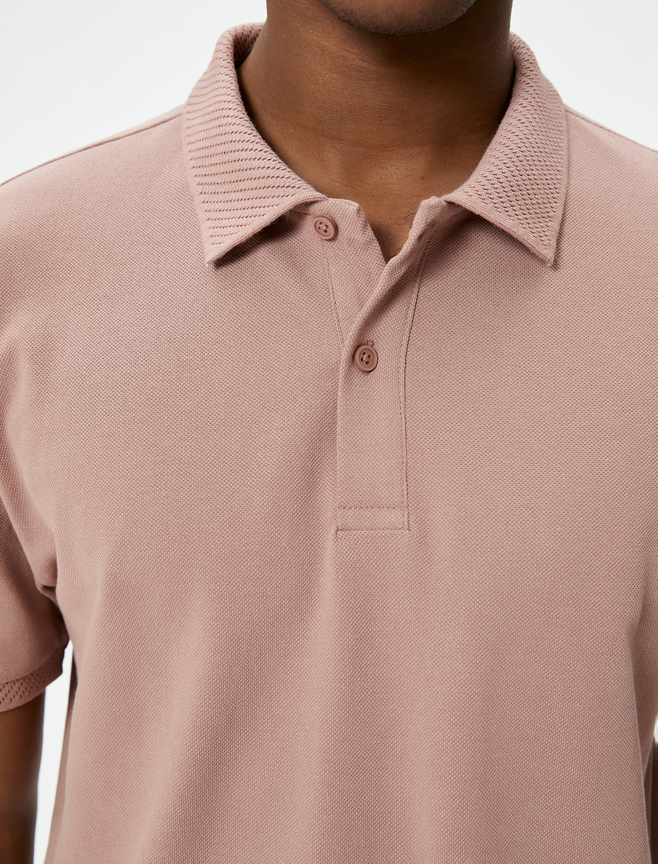 Yakalı Tişört Düğmeli Slim Fit Kısa Kollu