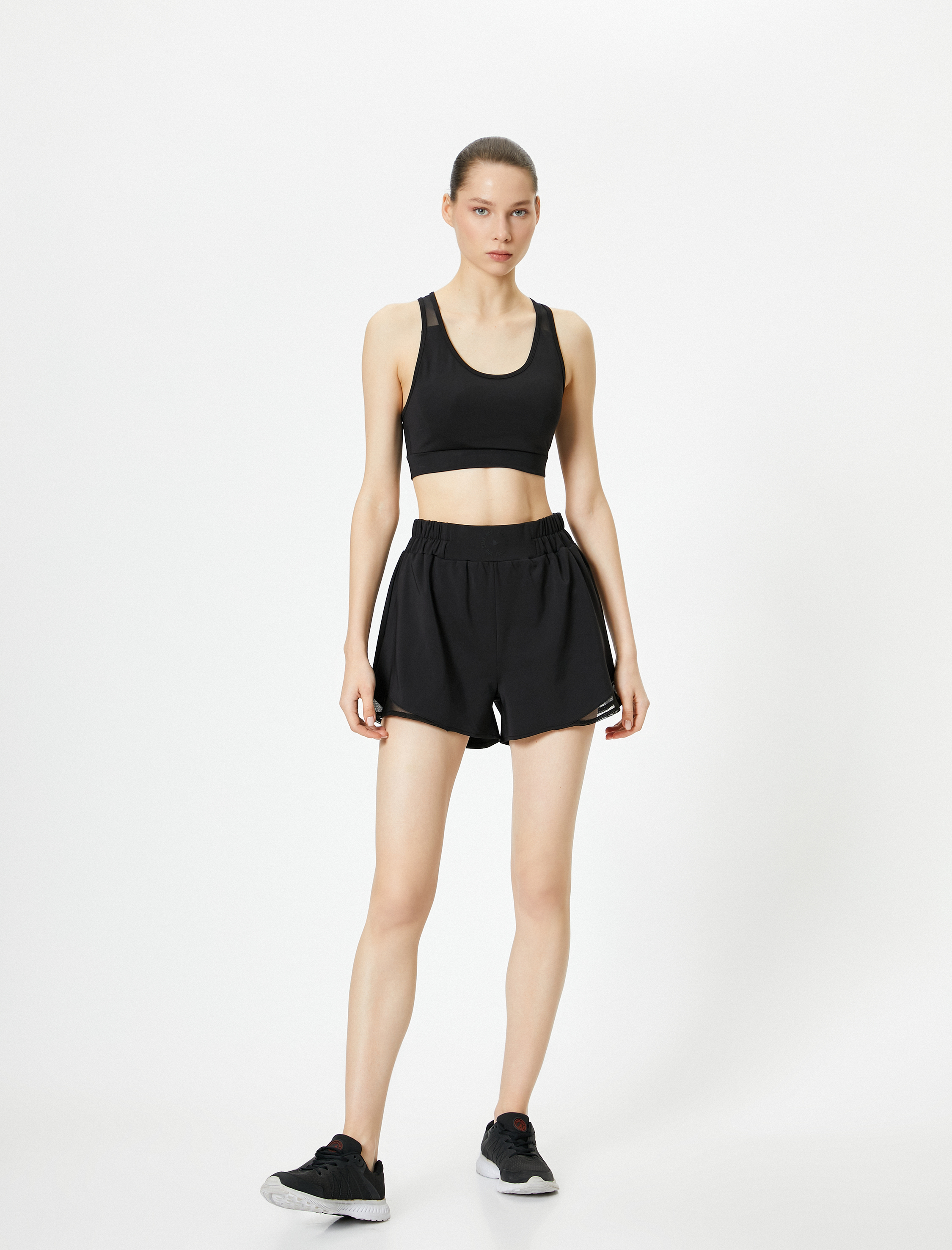   Koşu Şortu Tül Detaylı Yüksek Bel Rahat Kalıp