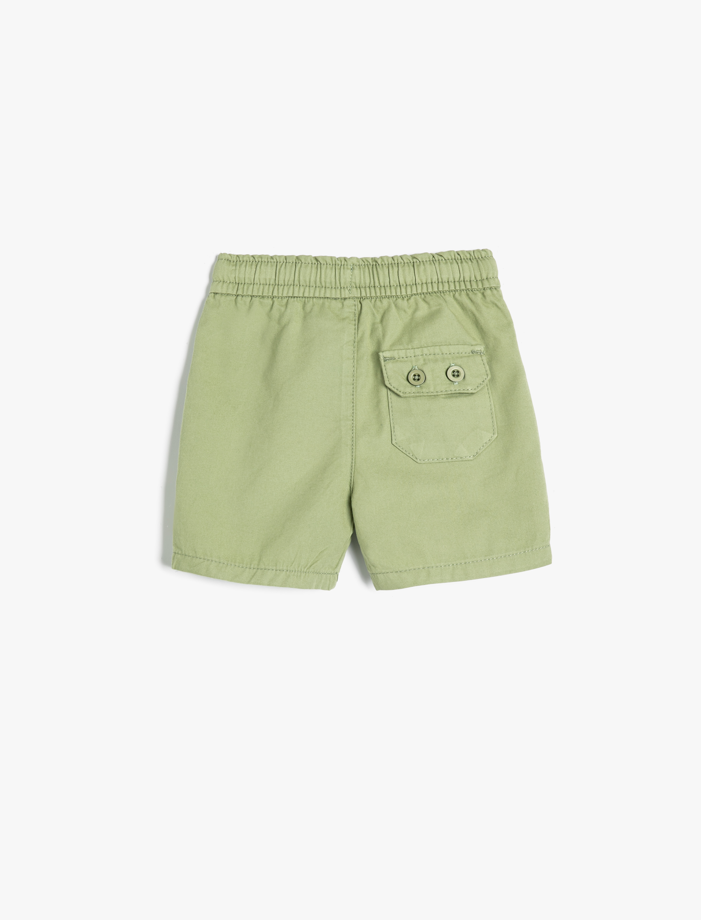  Erkek Bebek Basic Şort Beli Bağlamalı Cepli Pamuklu
