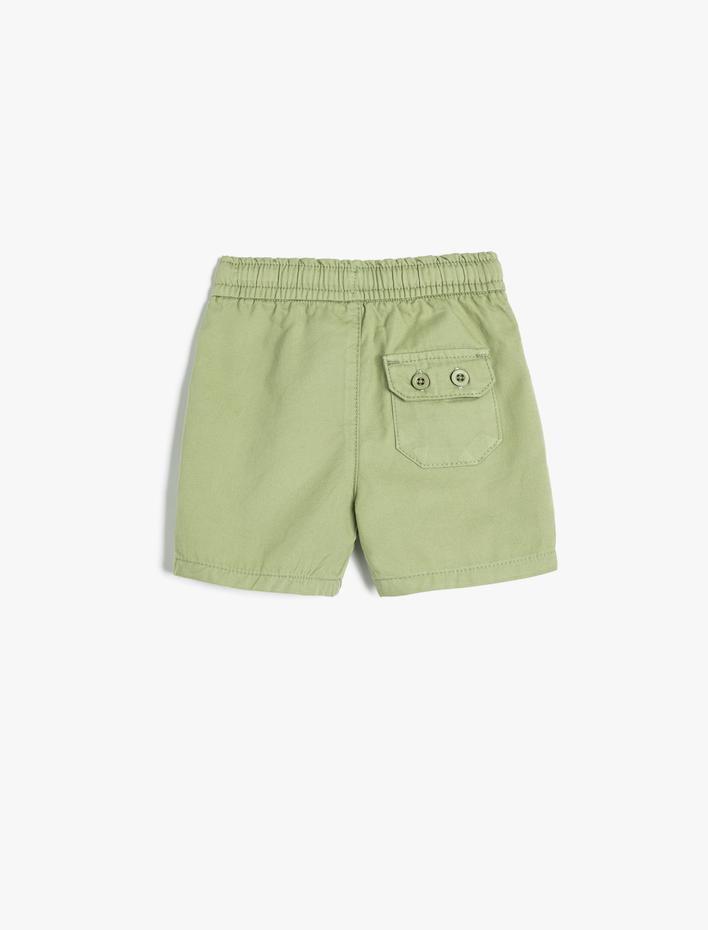Erkek Bebek Basic Şort Beli Bağlamalı Cepli Pamuklu