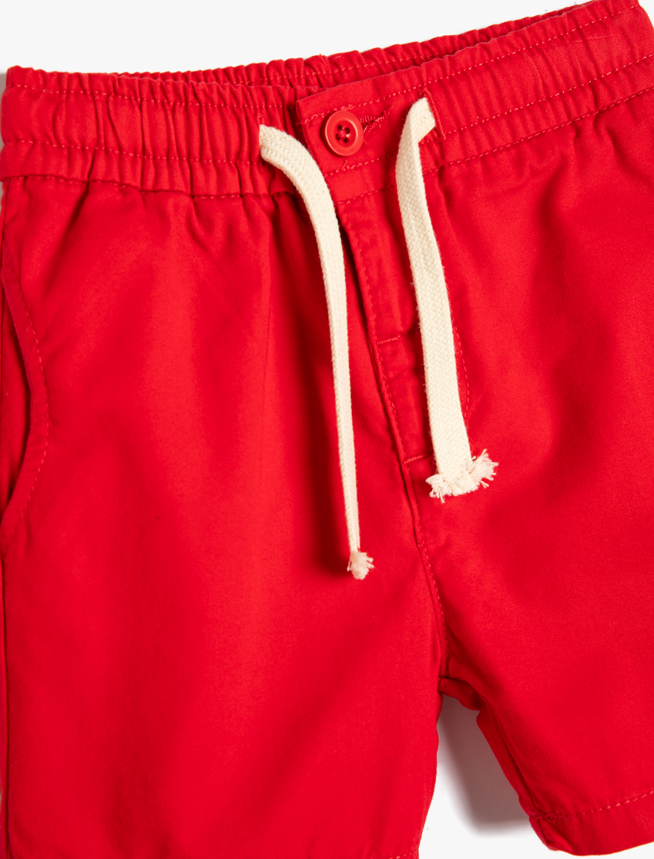  Erkek Bebek Basic Şort Beli Bağlamalı Cepli Pamuklu