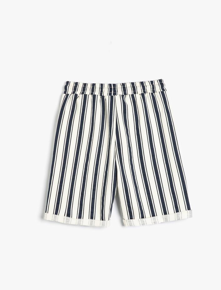 Erkek Çocuk Şort Beli Bağlamalı Cepli Pamuklu