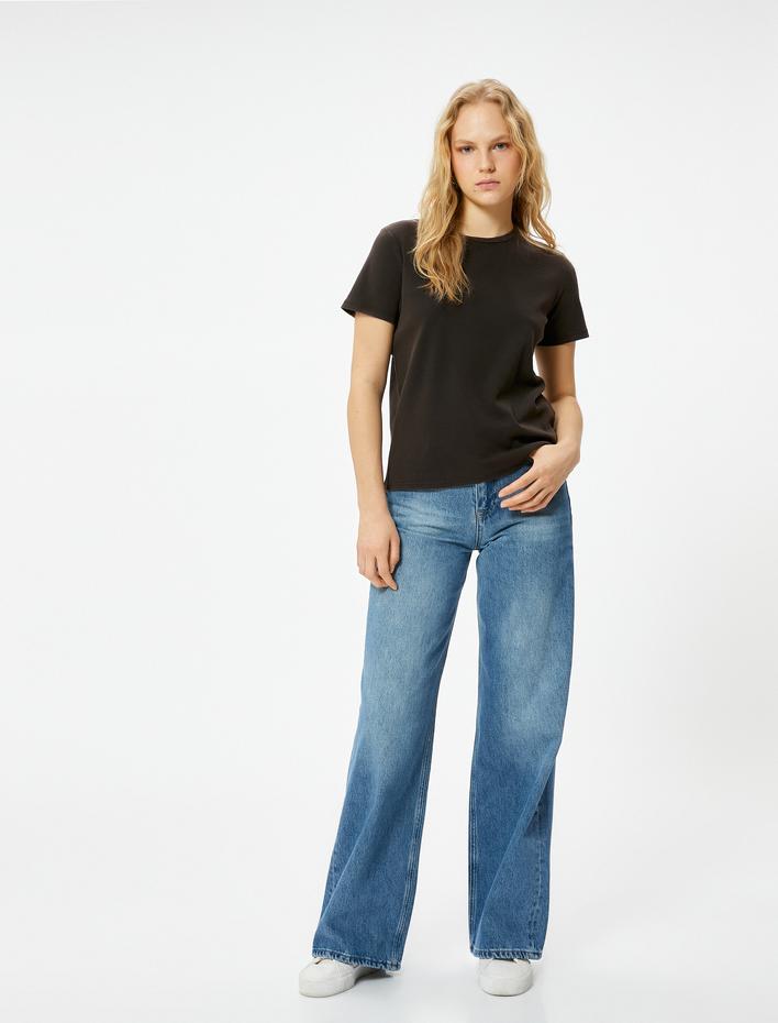  Basic Tişört Kısa Kollu Bisiklet Yaka Standart Kesim Pamuklu