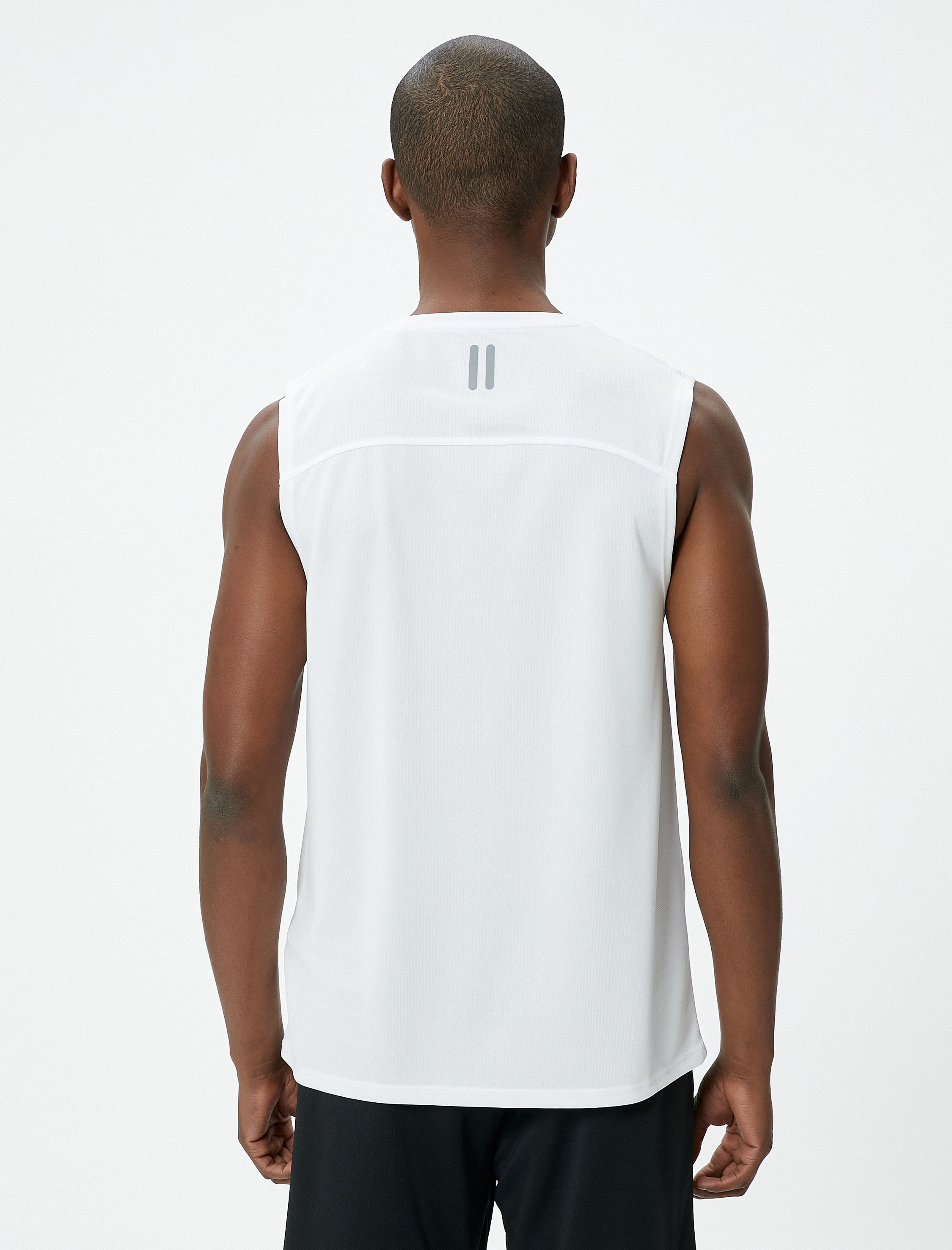   Sporcu Atleti Slogan Baskılı Bisiklet Yaka Kolsuz