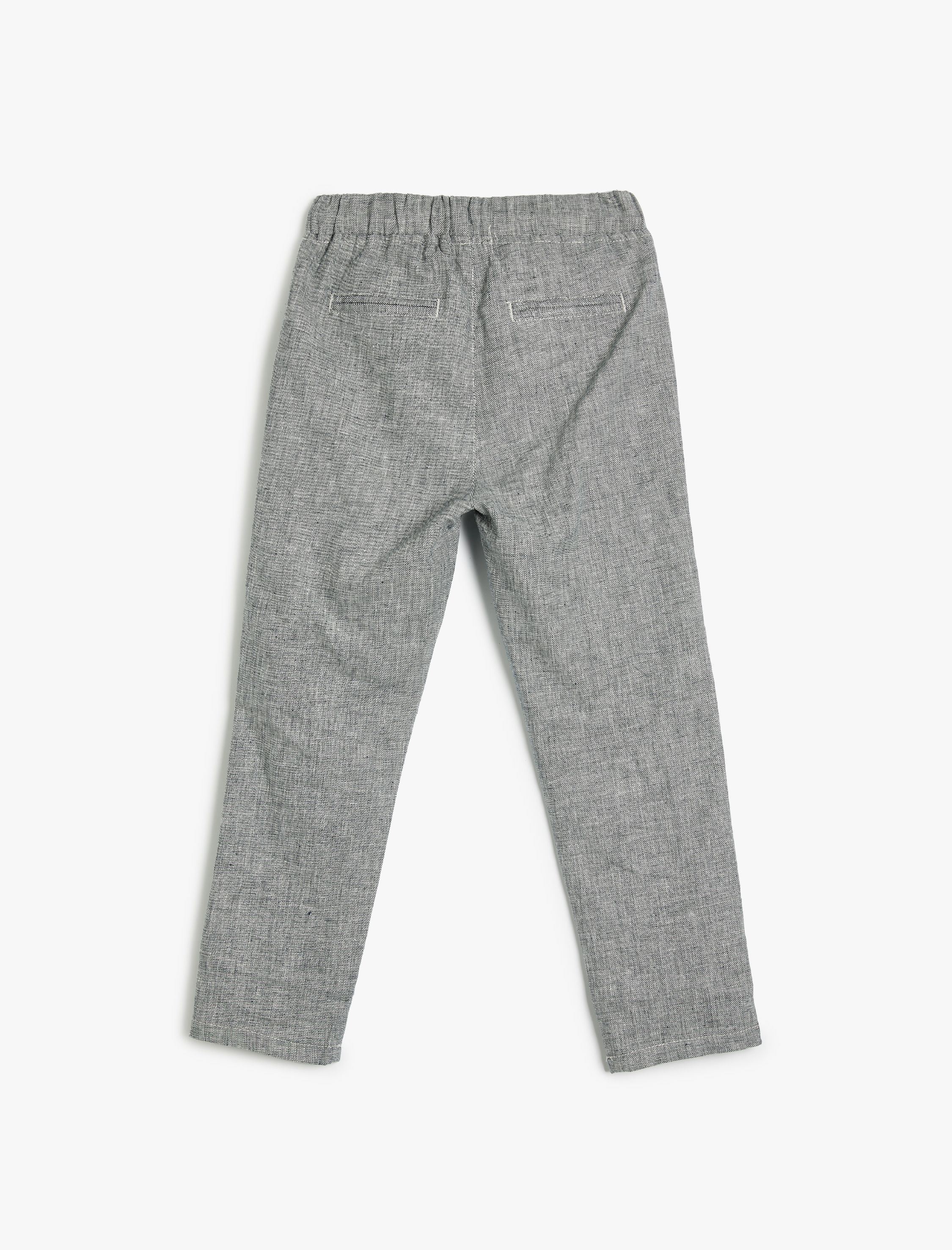  Erkek Çocuk Keten Pantolon Beli Bağlamalı Cepli