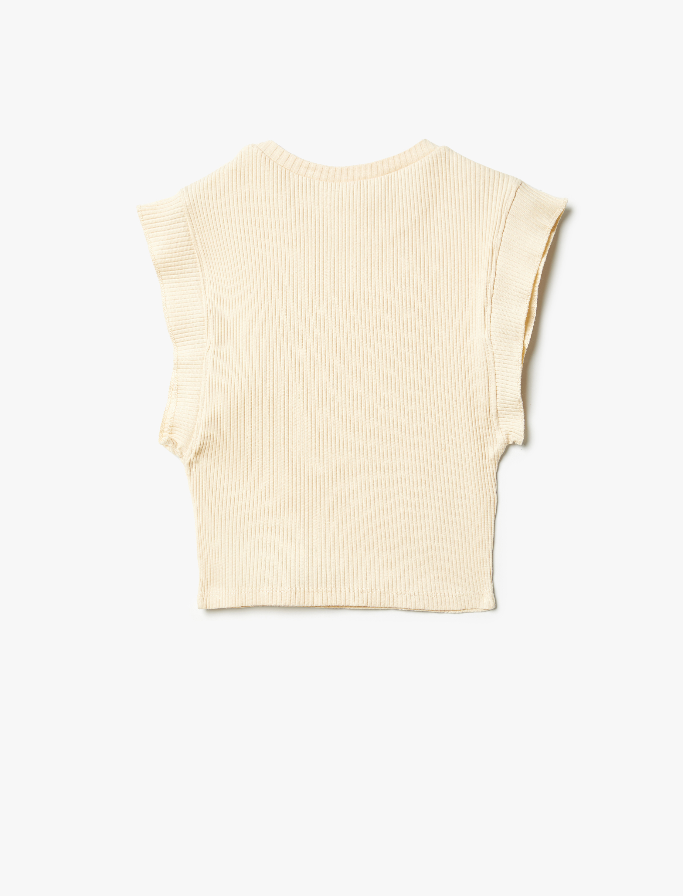  Kız Çocuk Basic Atlet Kolsuz Yuvarlak Yaka Ribanalı