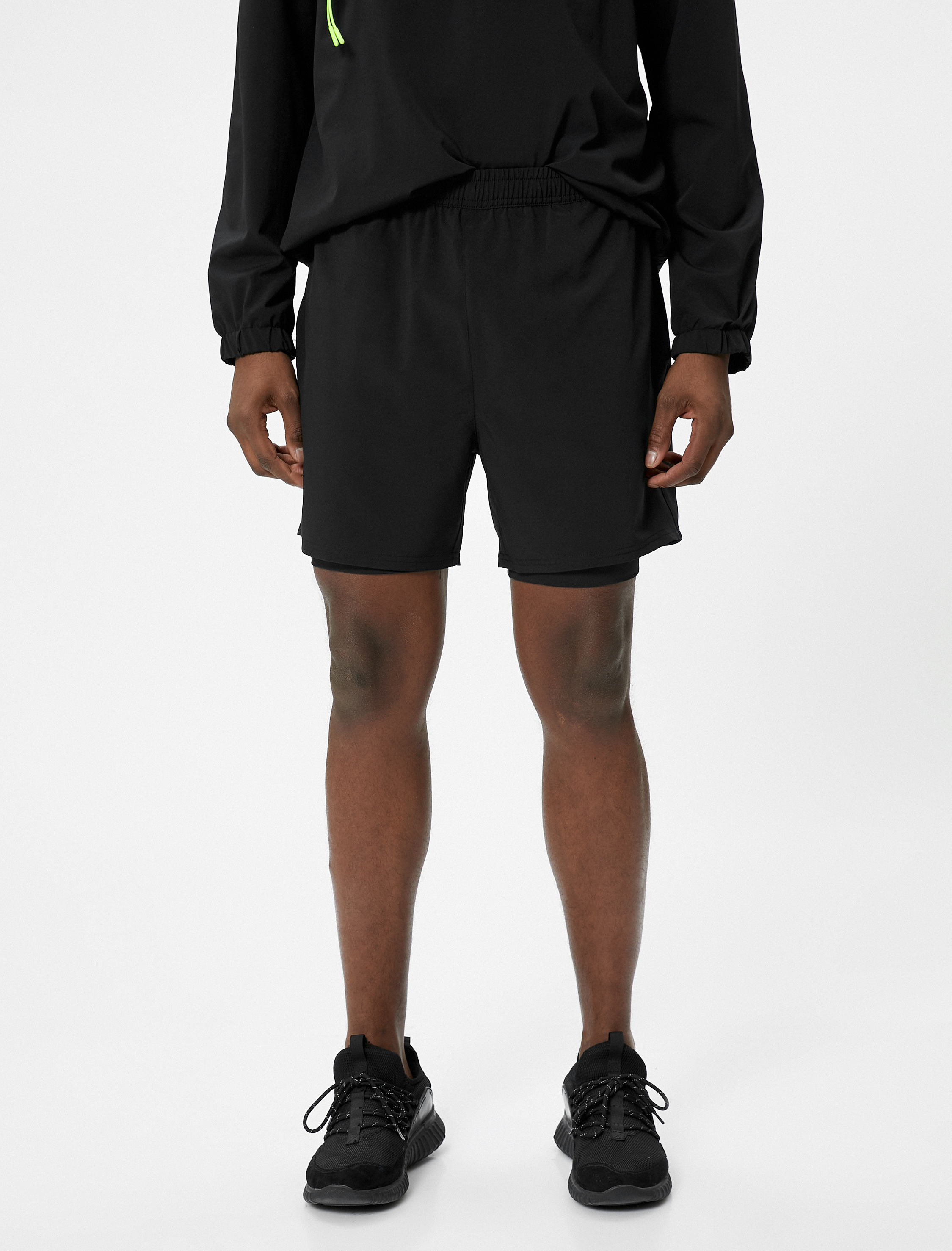   Taytlı Şort Kısa Yüksek Bel Slim Fit Cep Detaylı