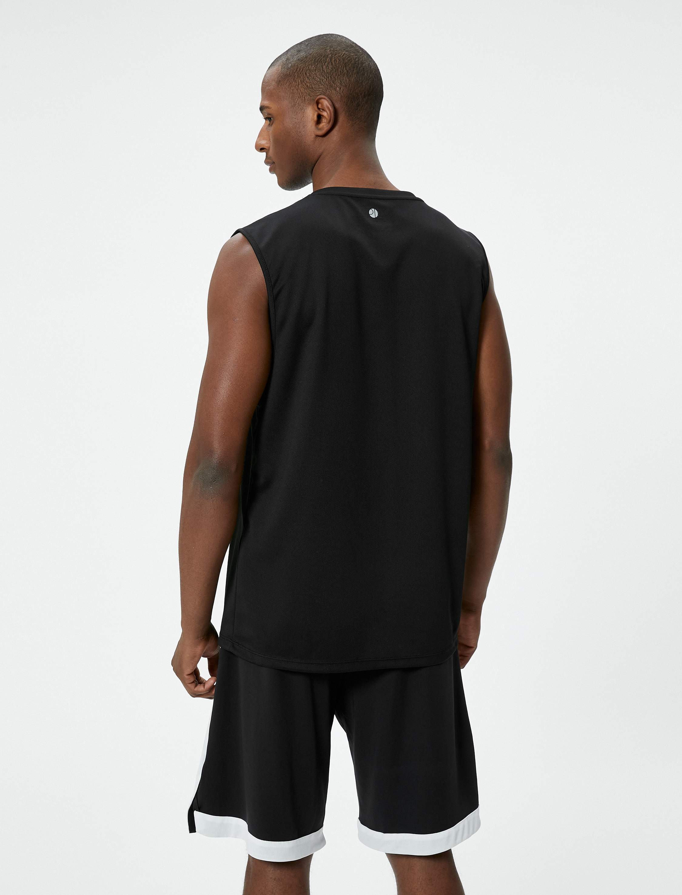   Sporcu Atleti Slogan Baskılı Bisiklet Yaka Kolsuz