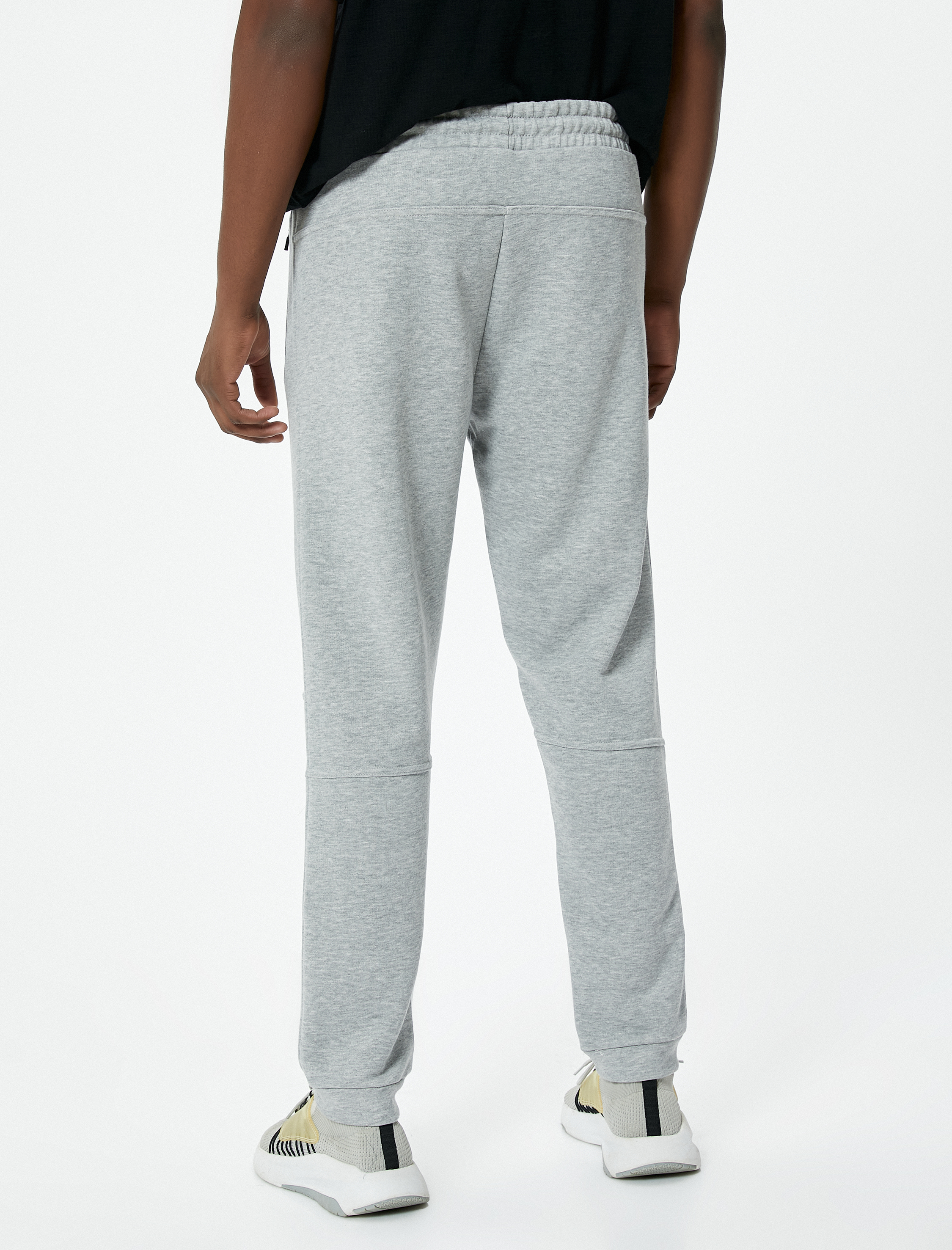   Jogger Eşofman Altı Beli Bağcıklı Dikiş Detaylı Fermuar Cepli