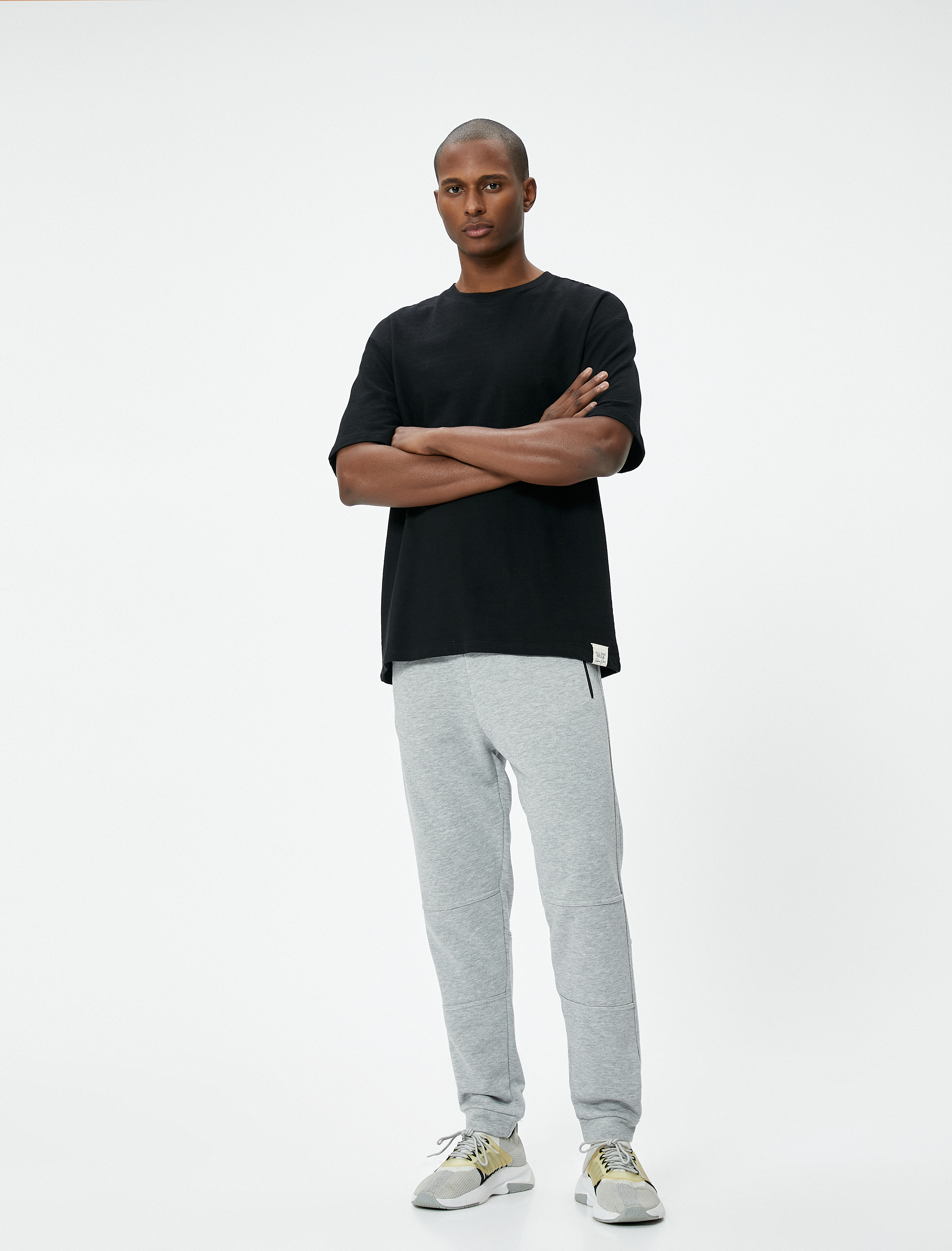   Jogger Eşofman Altı Beli Bağcıklı Dikiş Detaylı Fermuar Cepli