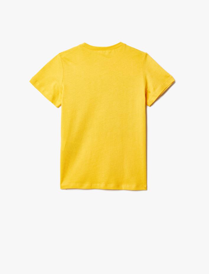 Erkek Çocuk Tişört Slogan Baskılı Kısa Kollu Bisiklet Yaka Pamuklu