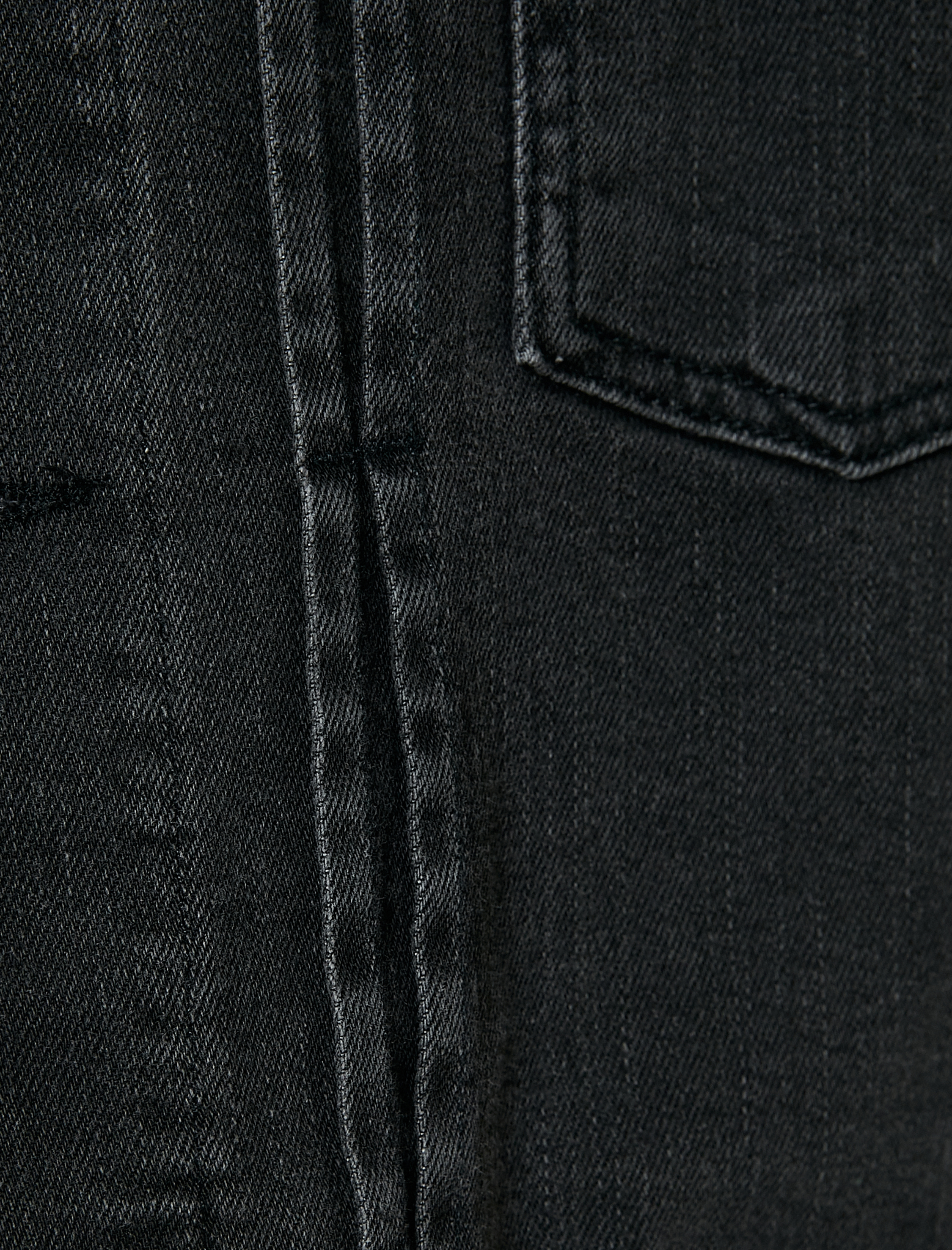   Yıkamalı Kot Ceket Klasik Yaka Cep Detaylı Düğmeli