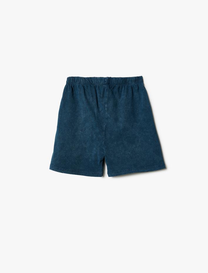 Erkek Bebek Şort Yıkamalı Beli Lastikli Cepli Pamuklu