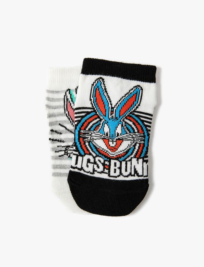 Erkek Çocuk 2'li Bugs Bunny Baskılı Çorap Seti Lisanslı