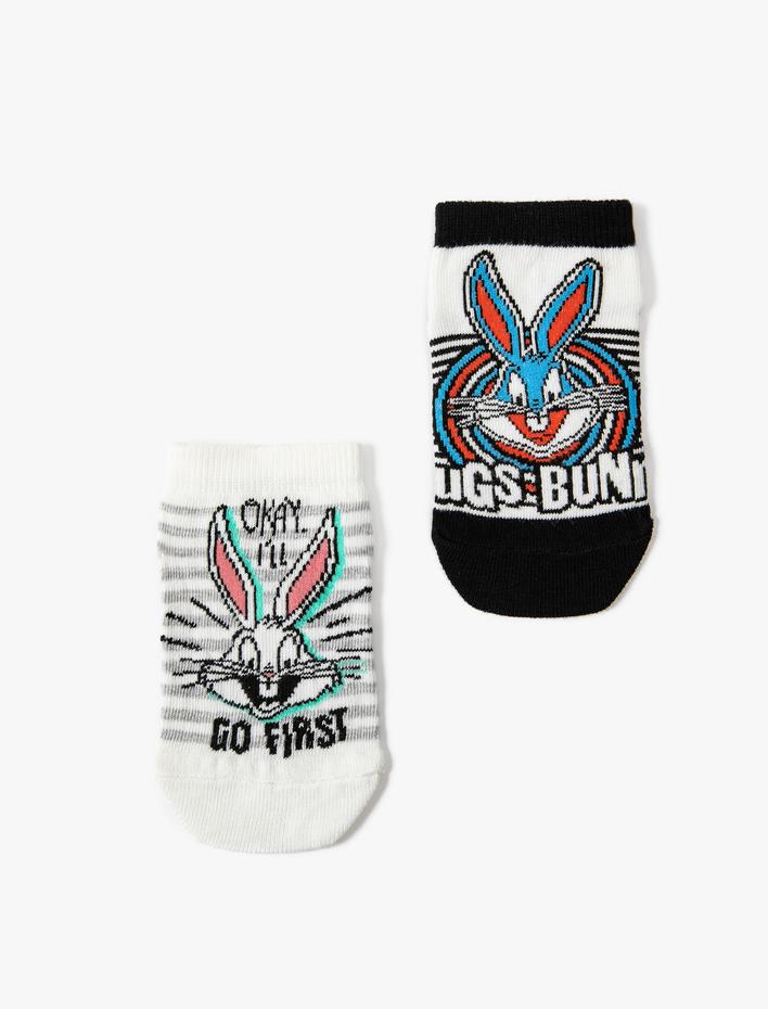 Erkek Çocuk 2'li Bugs Bunny Baskılı Çorap Seti Lisanslı