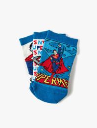 3'lü Superman Baskılı Çorap Seti Lisanslı