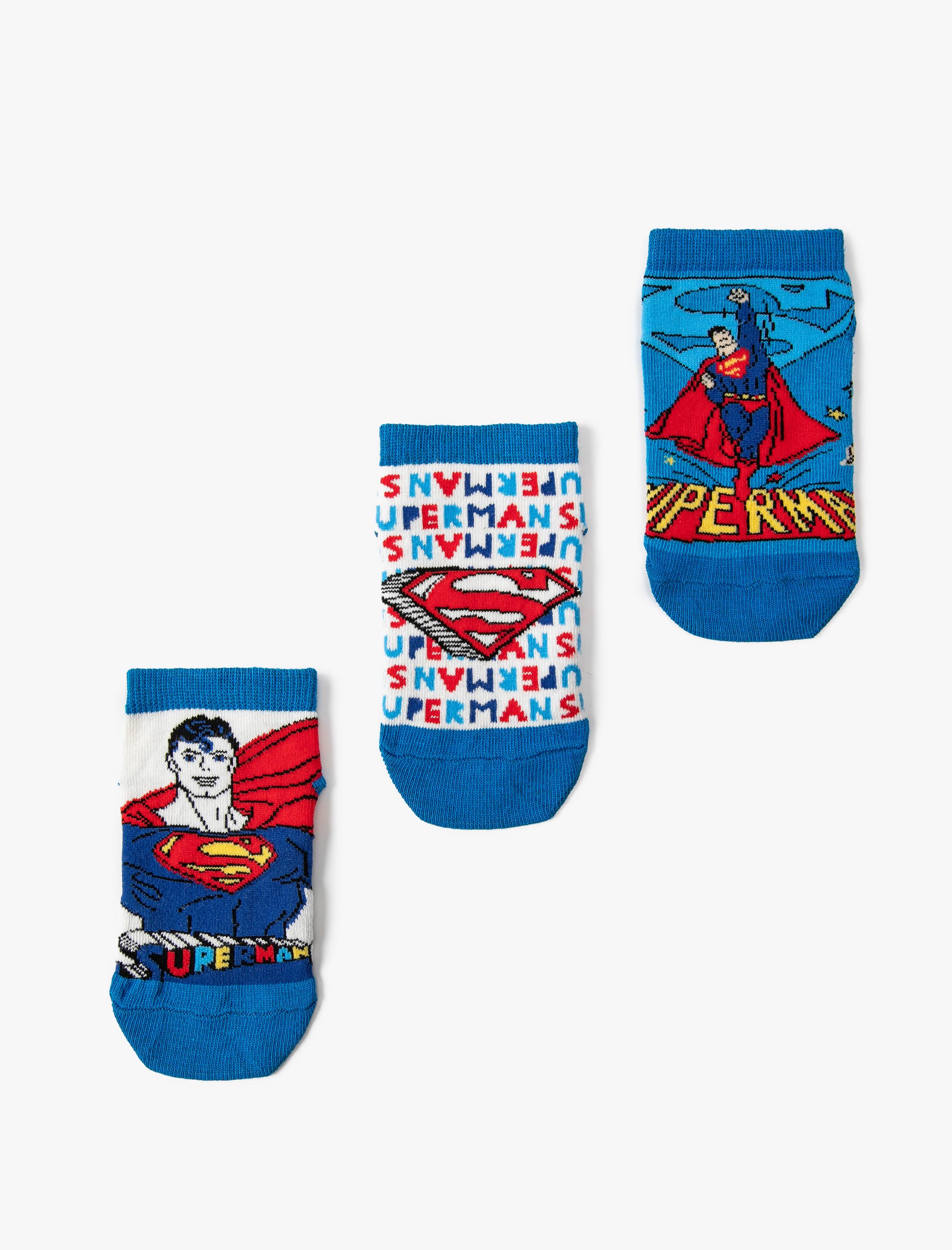  Erkek Çocuk 3'lü Superman Baskılı Çorap Seti Lisanslı
