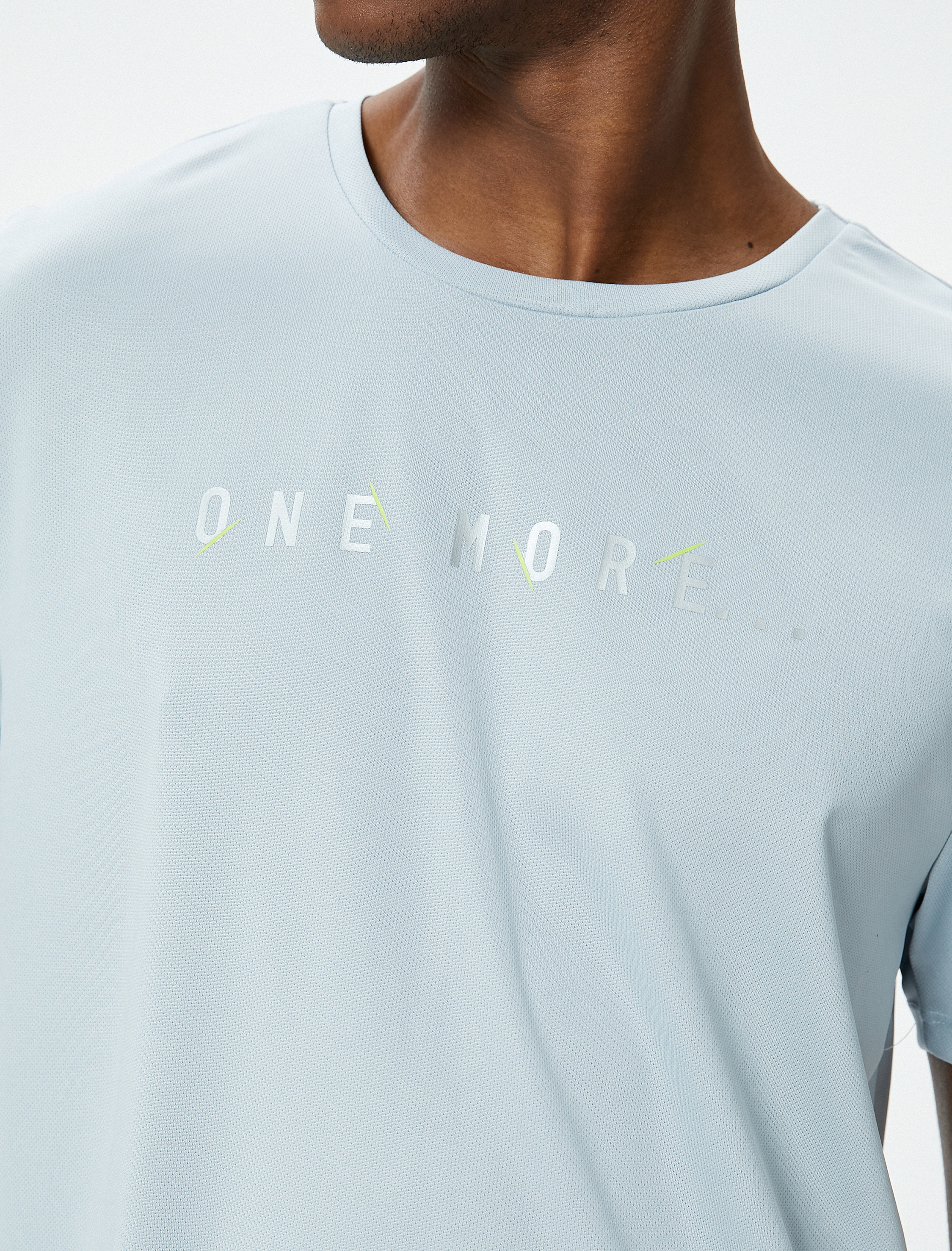   Spor Tişört Slogan Baskılı Bisiklet Yaka Kısa Kollu