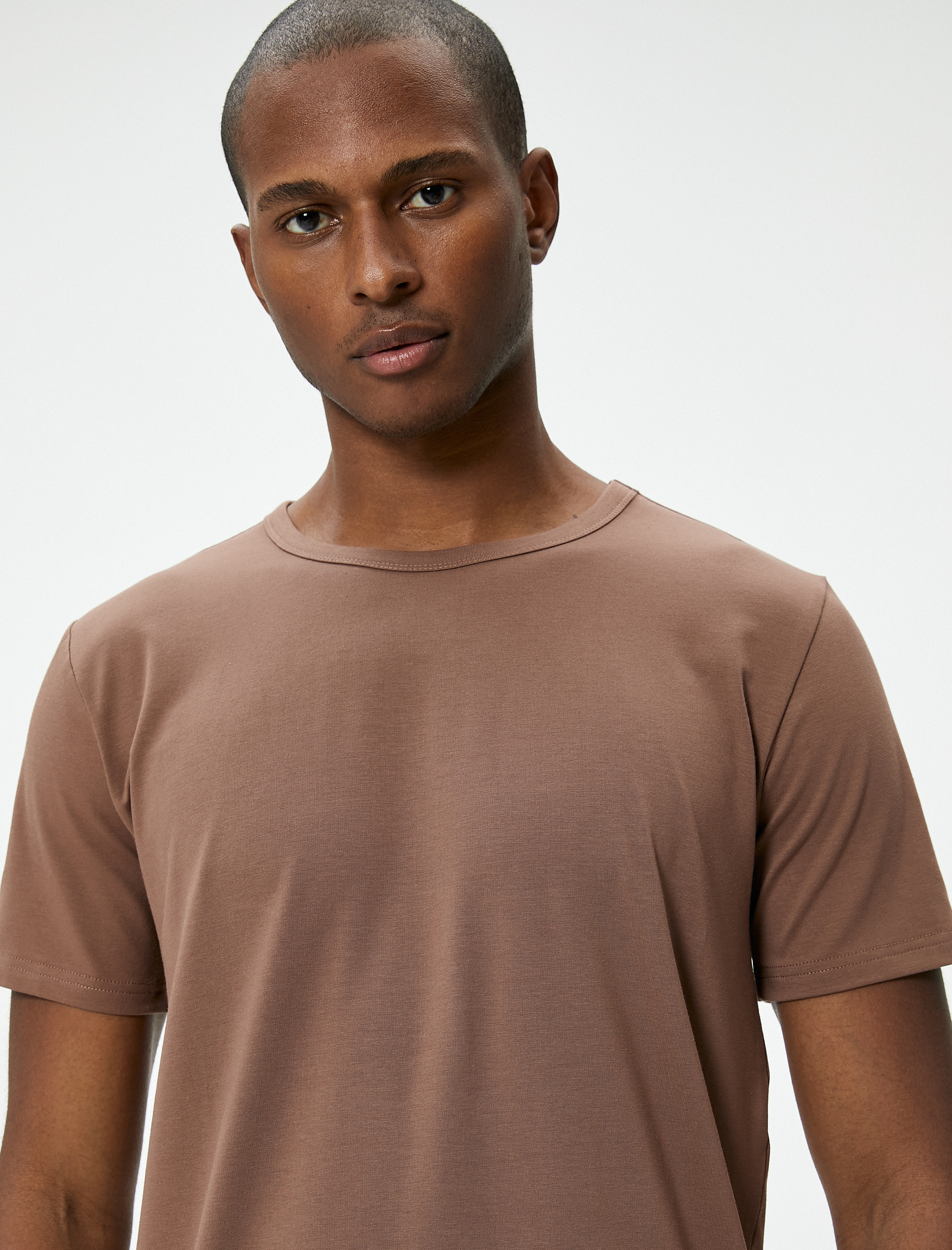   Slim Fit Tişört Basic Bisiklet Yaka Kısa Kollu