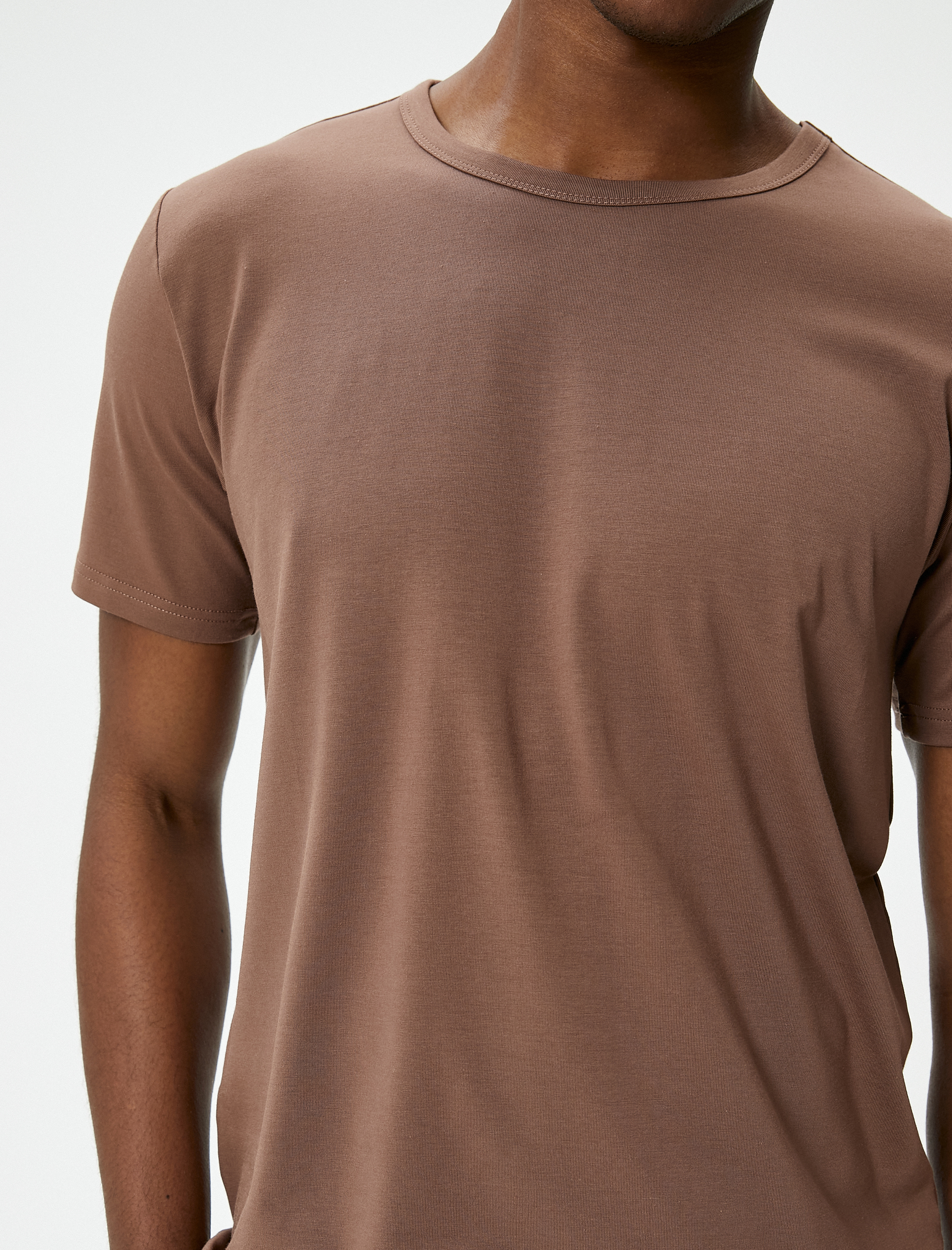   Slim Fit Tişört Basic Bisiklet Yaka Kısa Kollu