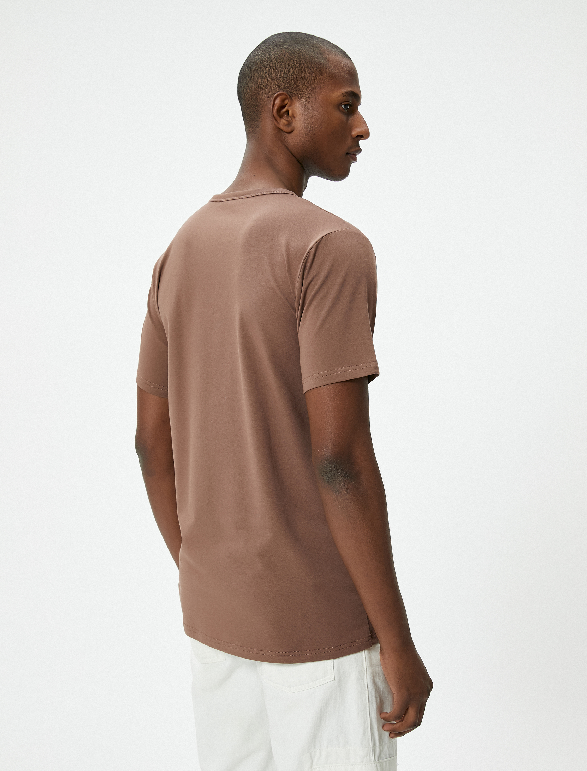   Slim Fit Tişört Basic Bisiklet Yaka Kısa Kollu