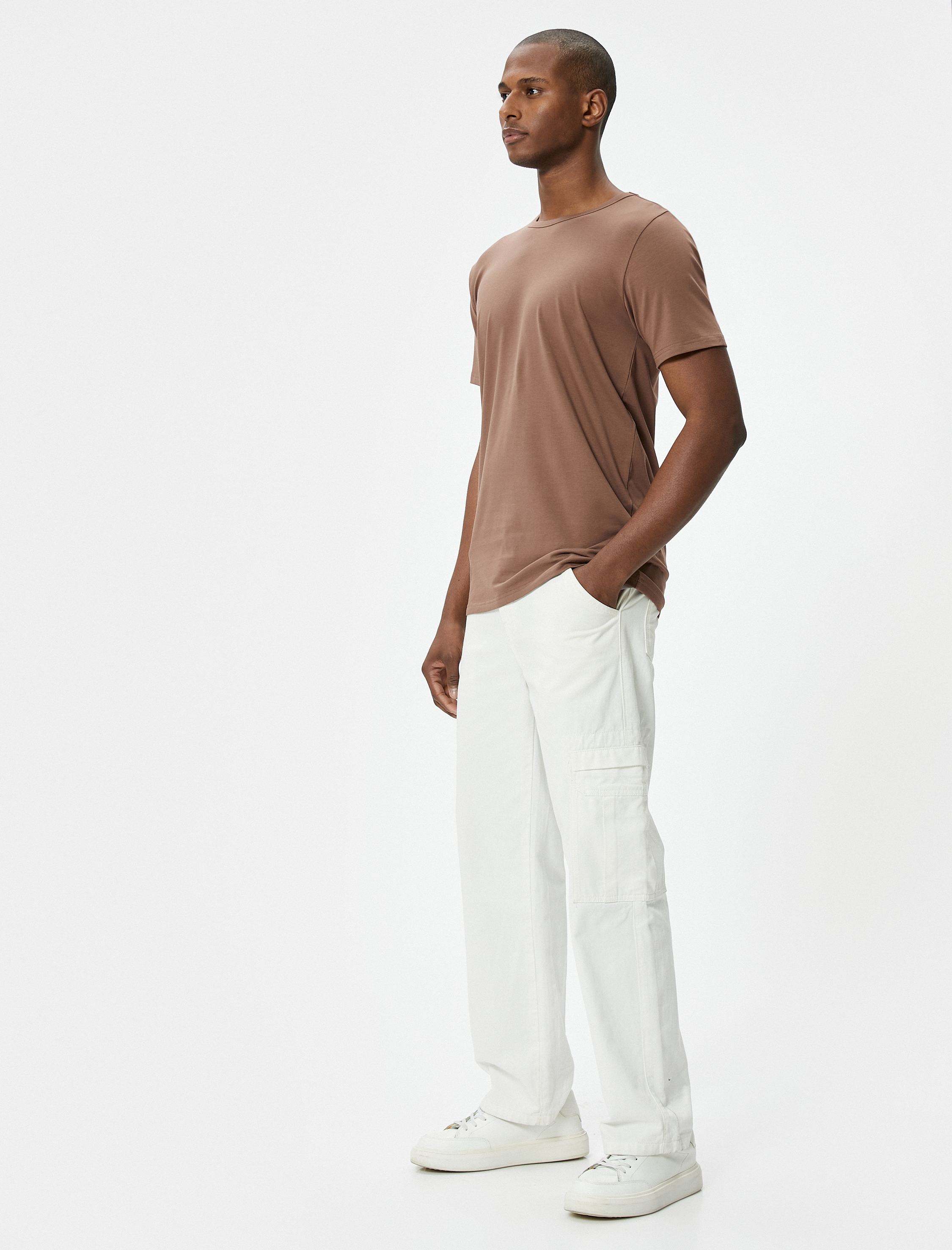   Slim Fit Tişört Basic Bisiklet Yaka Kısa Kollu