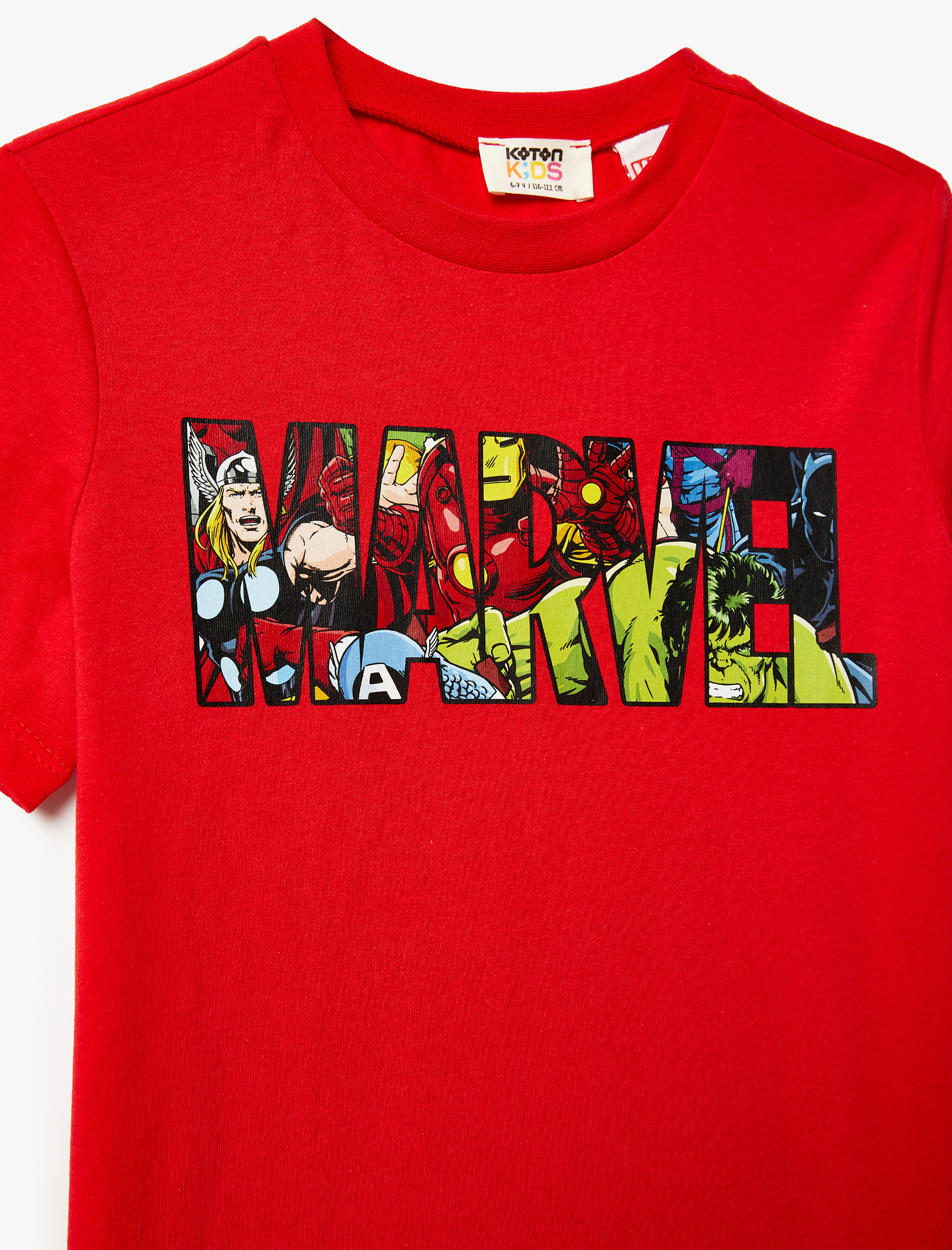  Erkek Çocuk Marvel Tişört Lisanslı Kısa Kollu Bisiklet Yaka Pamuklu