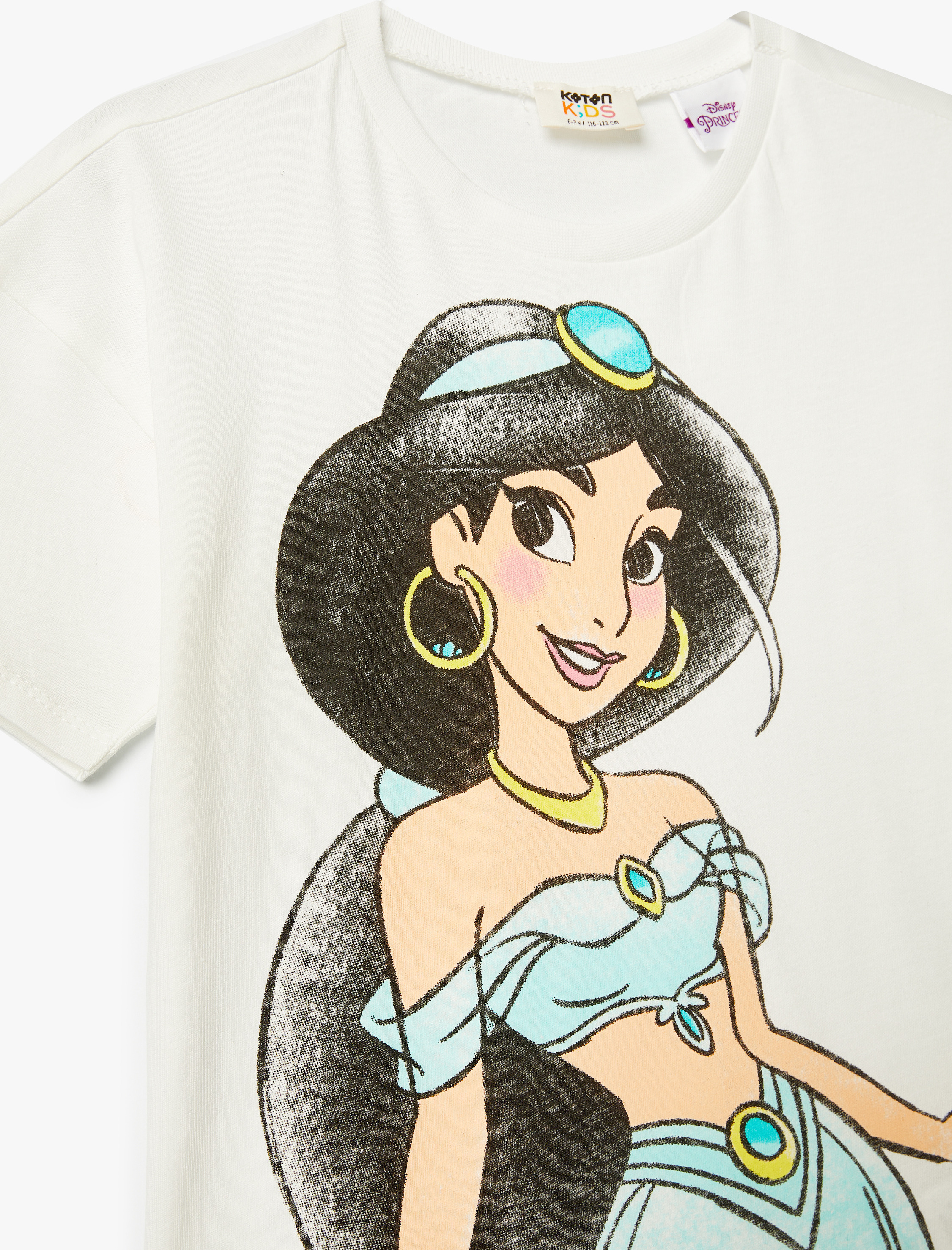  Kız Çocuk Tişört Lisanslı Prenses Yasemin Baskılı Kısa Kollu Bisiklet Yaka