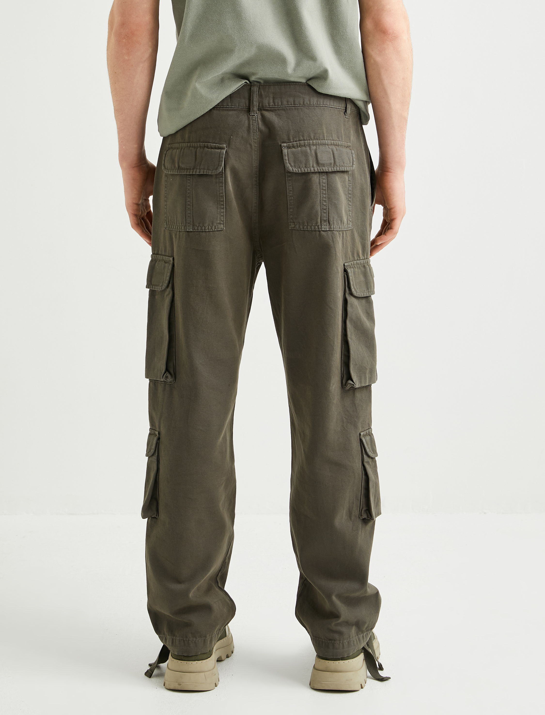   Kargo Cepli Pantolon Düğmeli Pamuklu