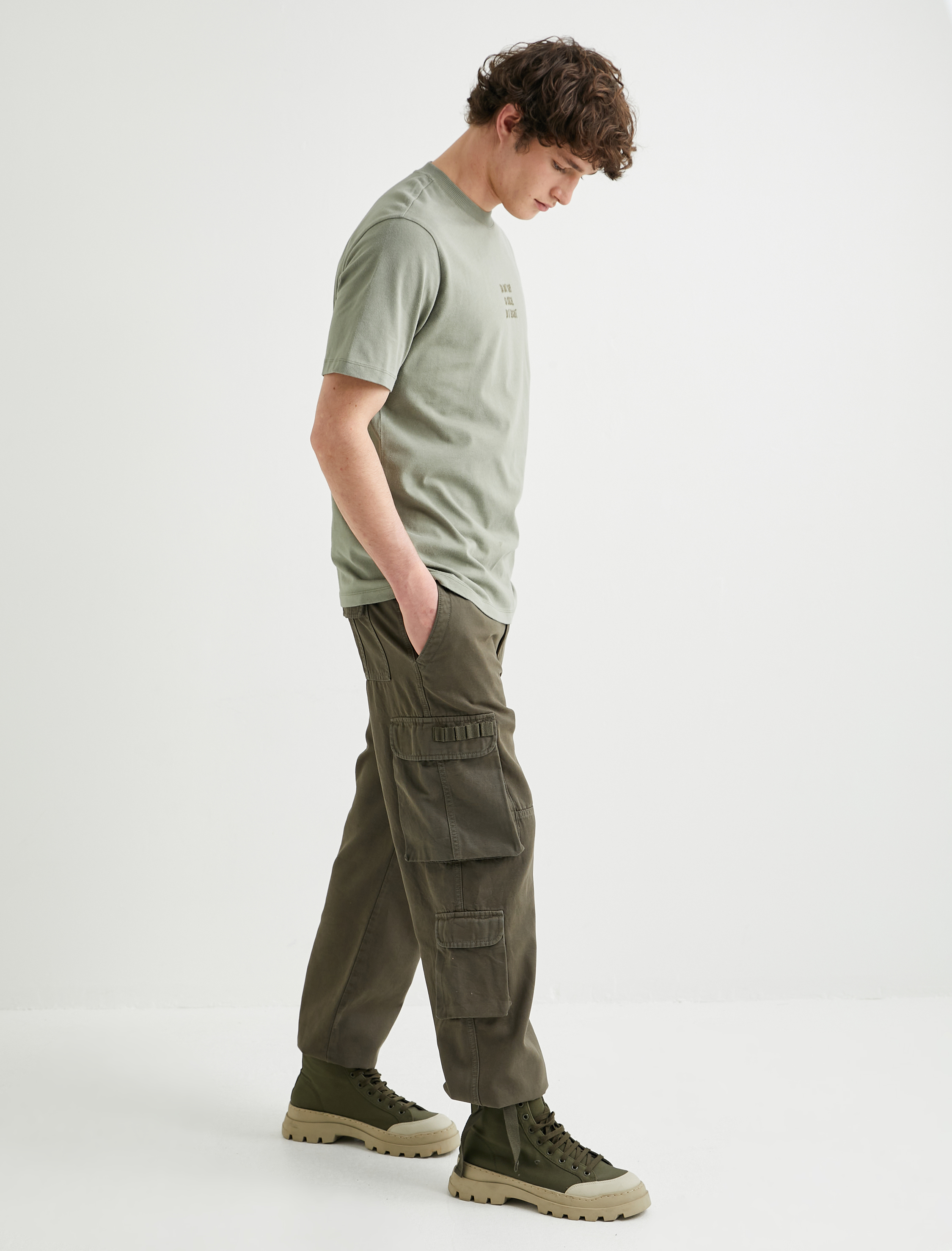   Kargo Cepli Pantolon Düğmeli Pamuklu