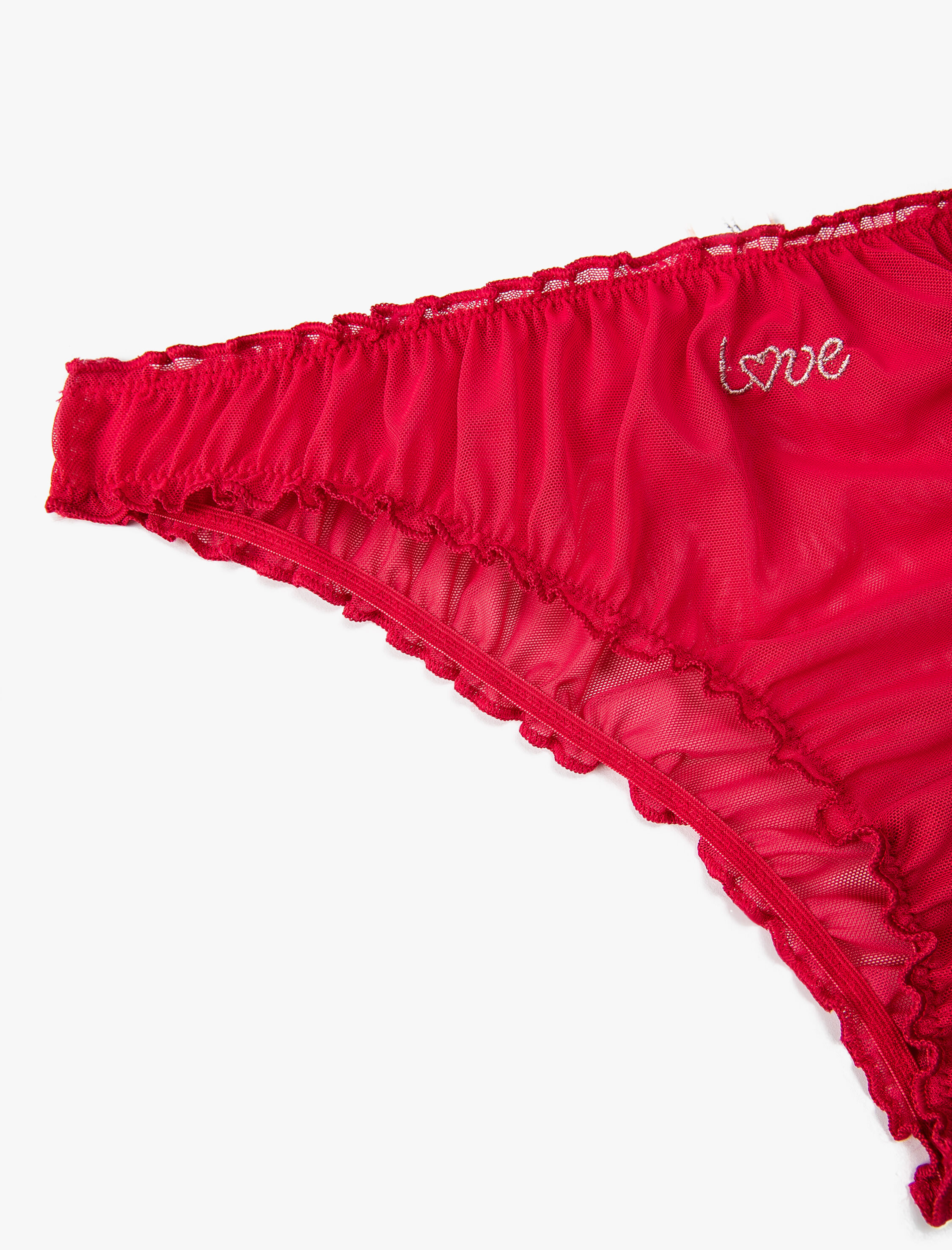   Brief Tül Külot Love İşlemeli Normal Bel