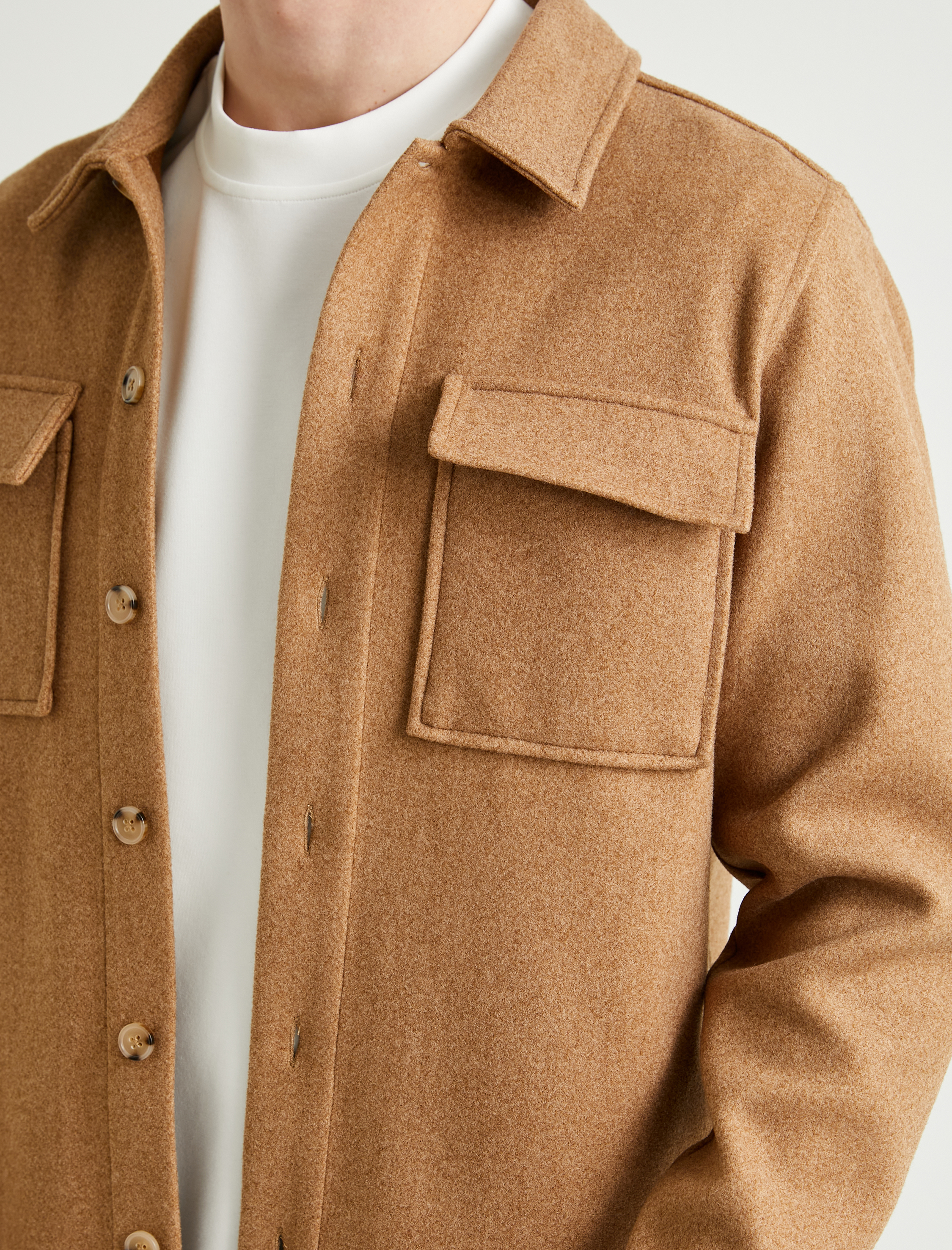   Gömlek Ceket Klasik Yaka Cep Detaylı Düğmeli