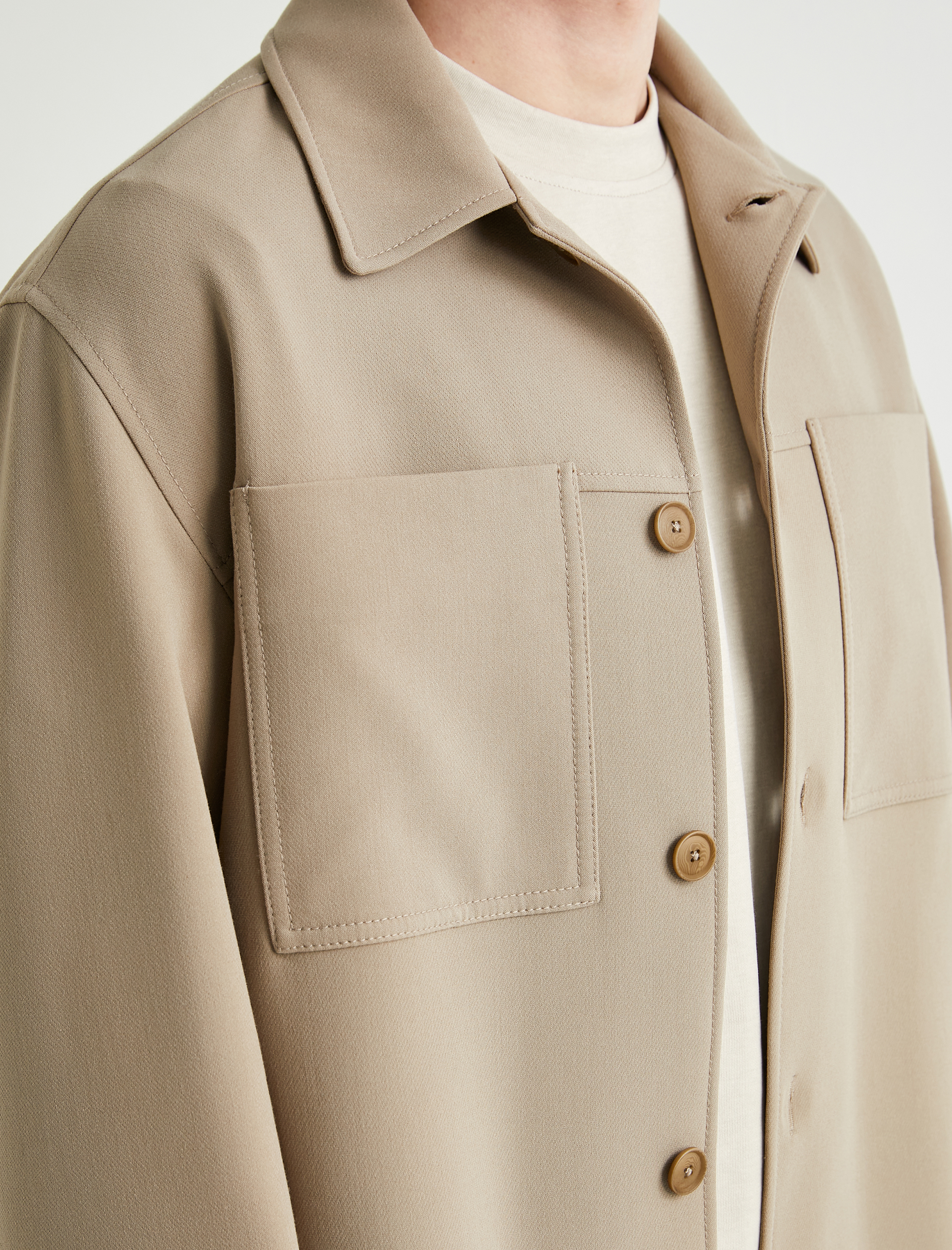   Gömlek Ceket Klasik Yaka Cep Detaylı Düğmeli