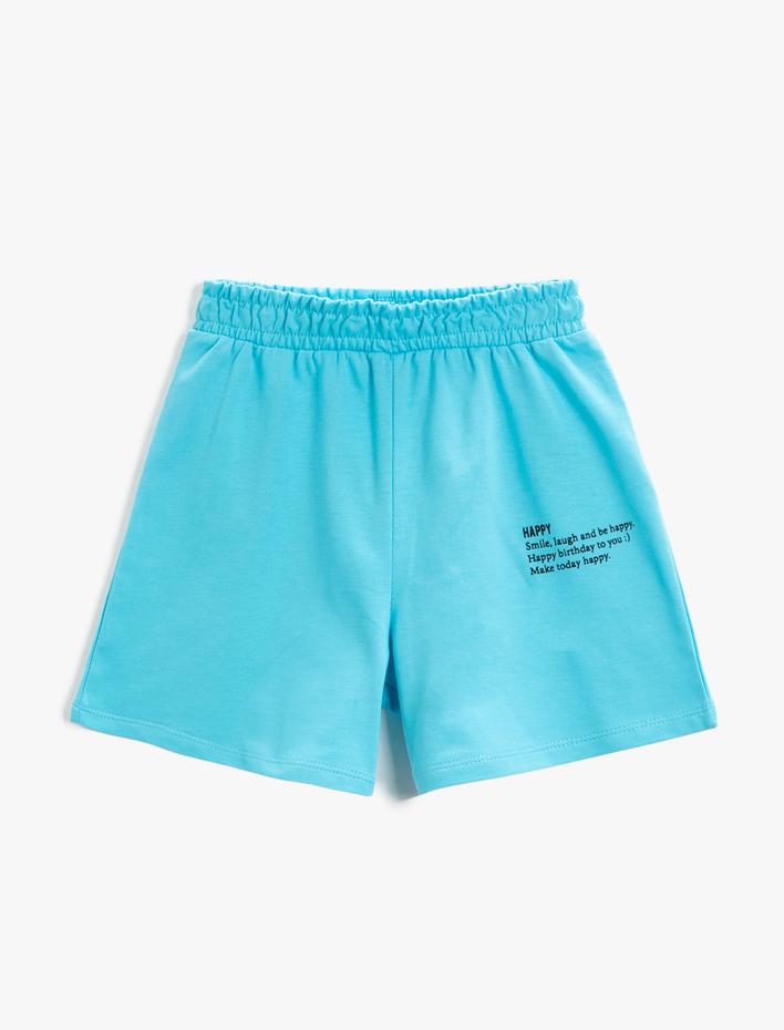 Kız Çocuk Baskılı Şort Pamuklu