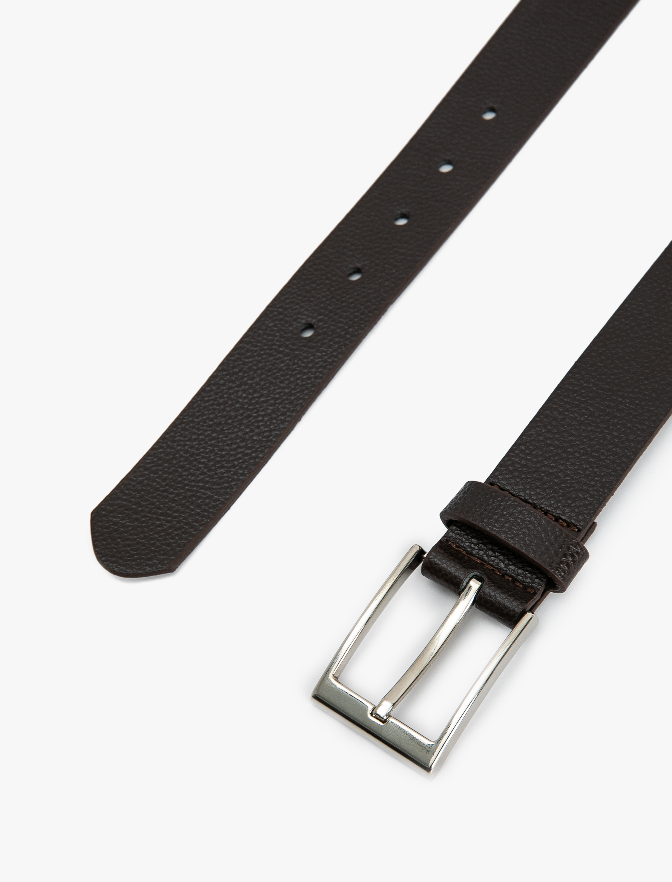  Erkek Deri Görünümlü Kemer Metal Toka Detaylı