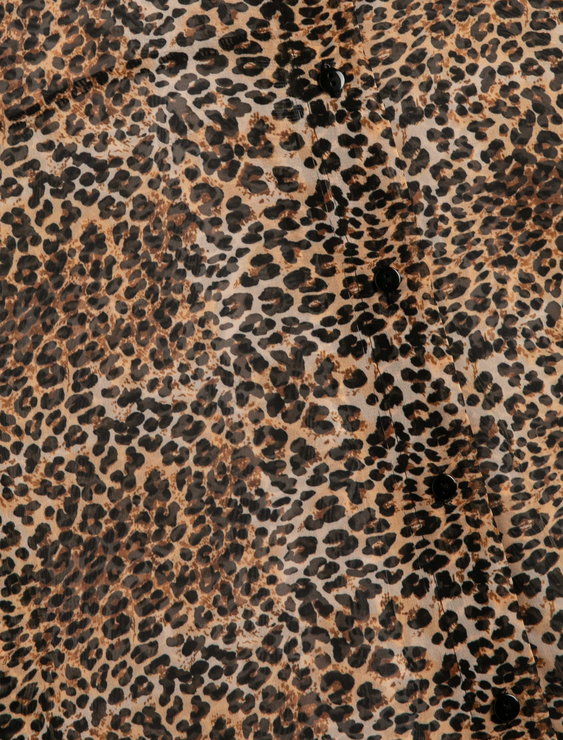   Leopar Desenli Gömlek Uzun Kollu Düğmeli