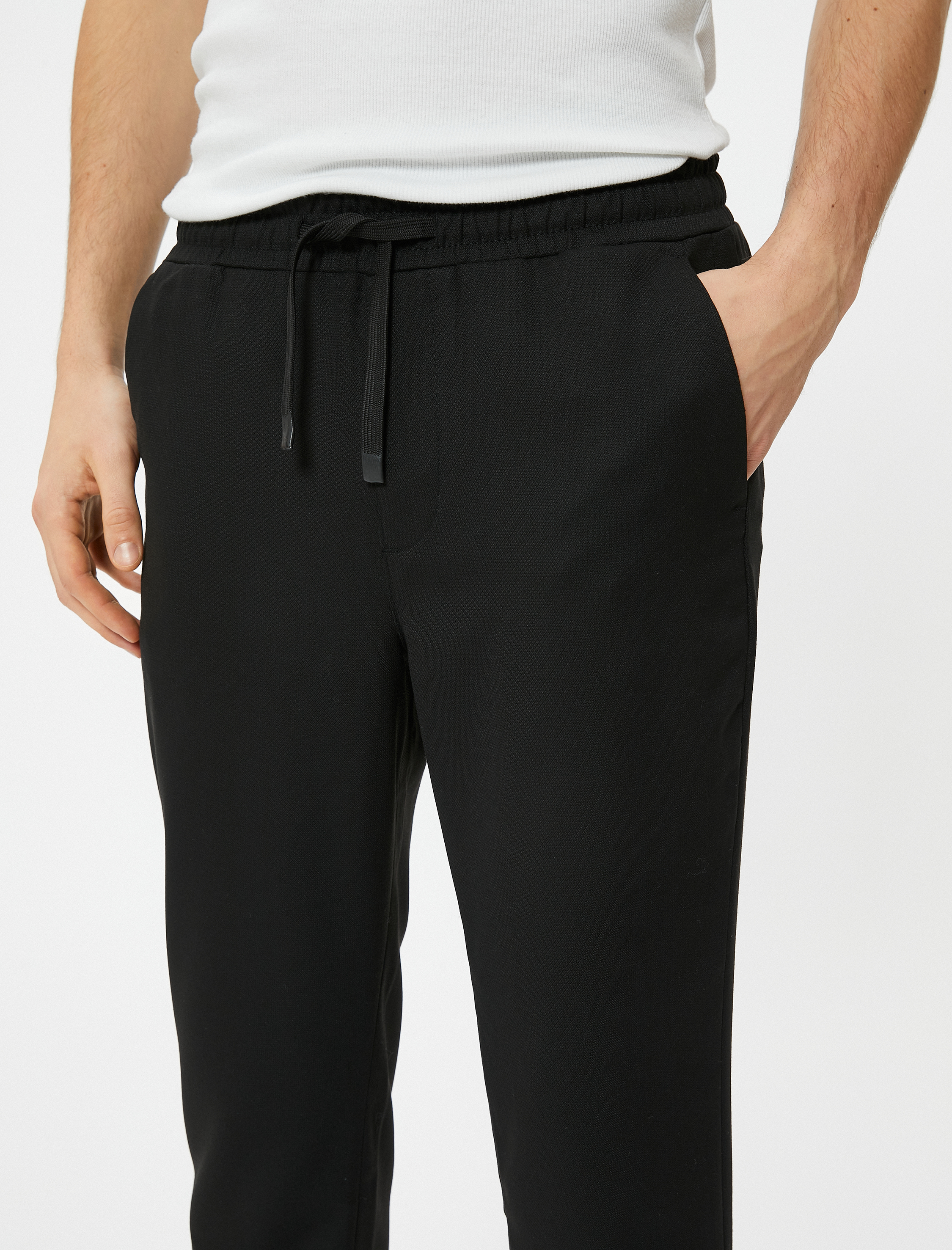 Kumaş Pantolon Beli Bağcıklı Slim Fit Cep Detaylı