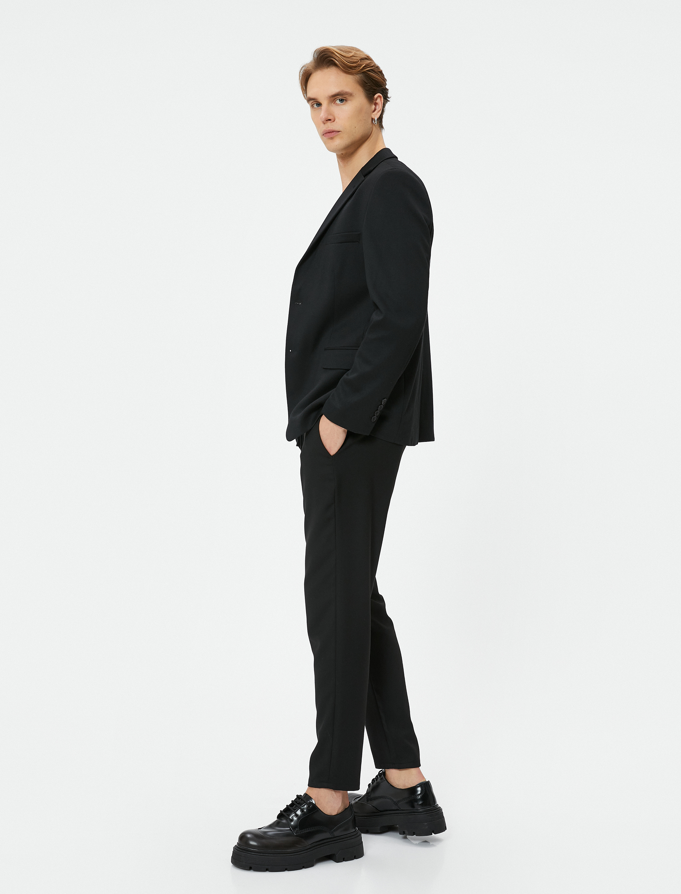 Kumaş Pantolon Beli Bağcıklı Slim Fit Cep Detaylı