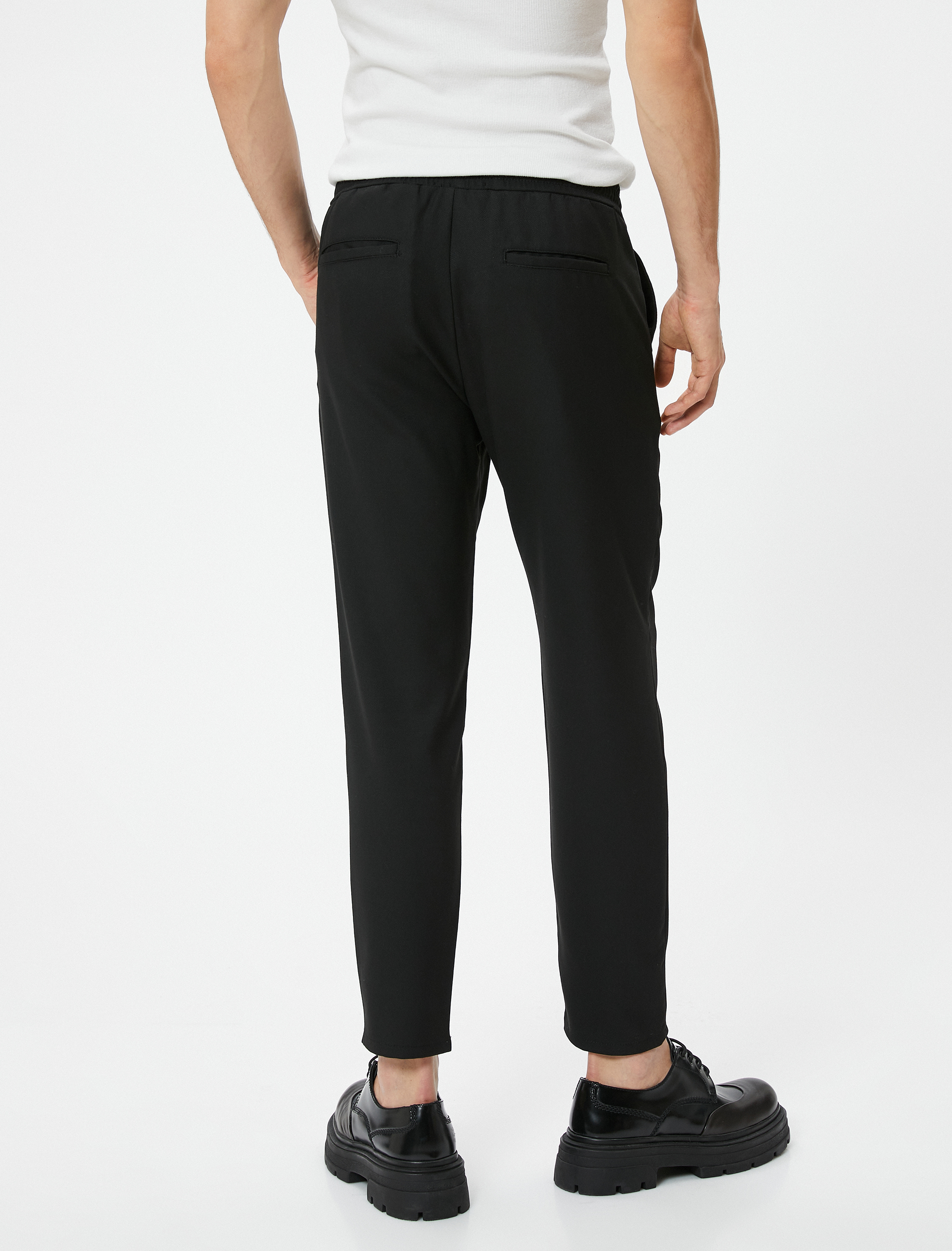 Kumaş Pantolon Beli Bağcıklı Slim Fit Cep Detaylı