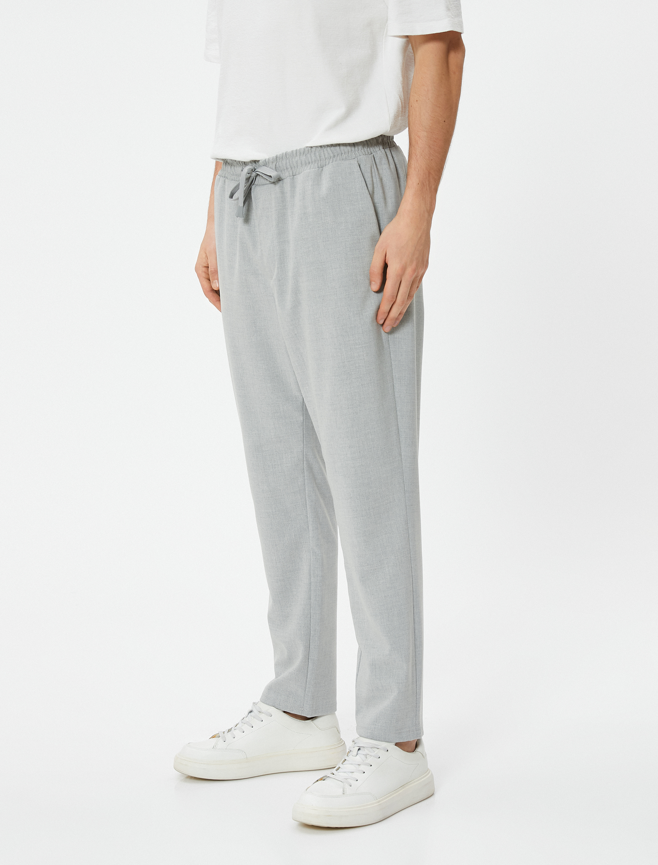   Kumaş Pantolon Beli Bağcıklı Slim Fit Cep Detaylı